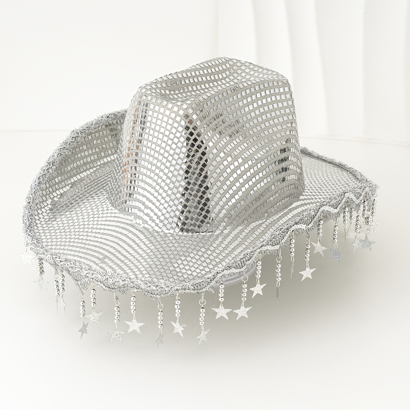 1pc womens unisex silvery sequin bling vintage cowboy hat Temu