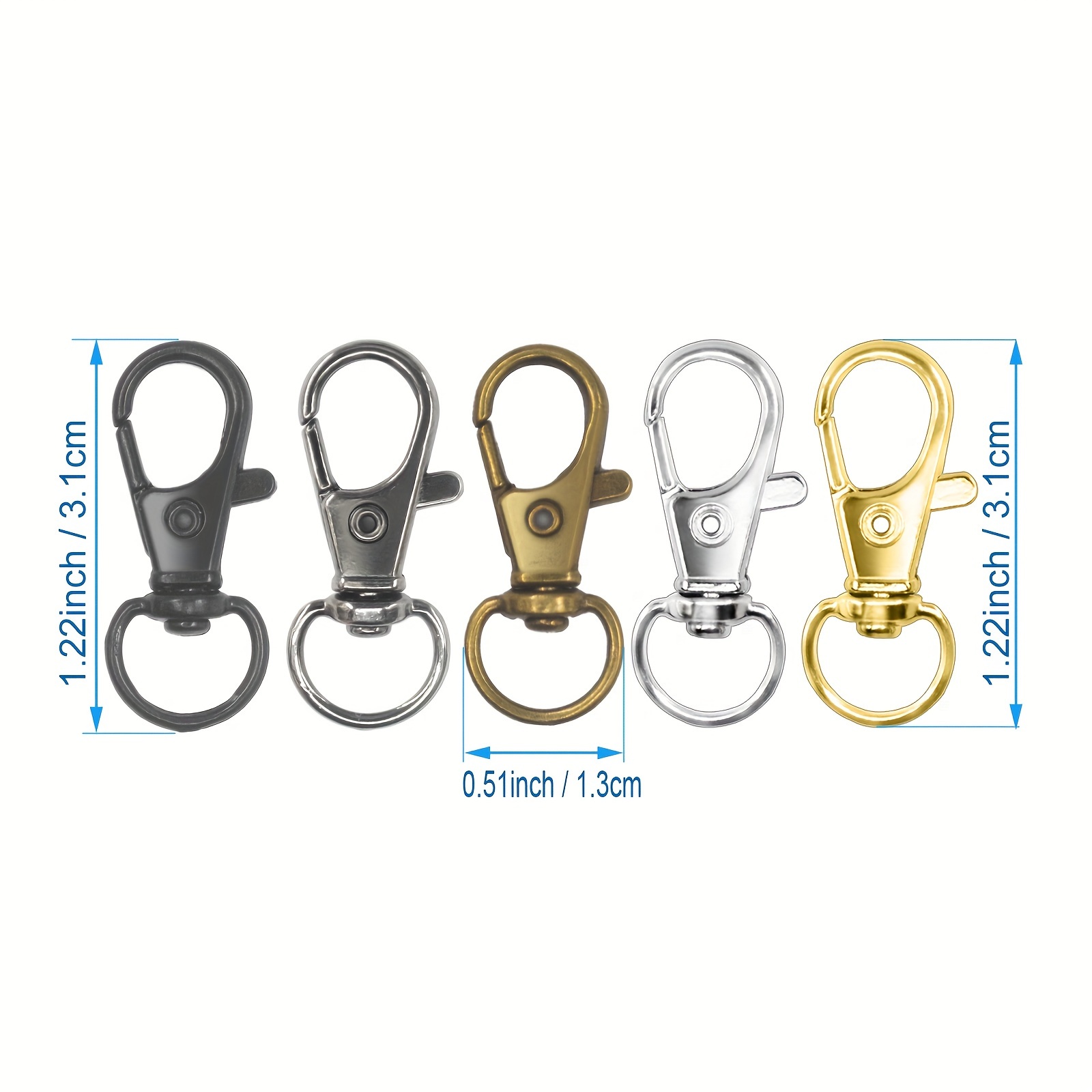 30 Mini Karabiner Schlüsselanhänger - Bunte Schlüsselringe Für DIY Basteln