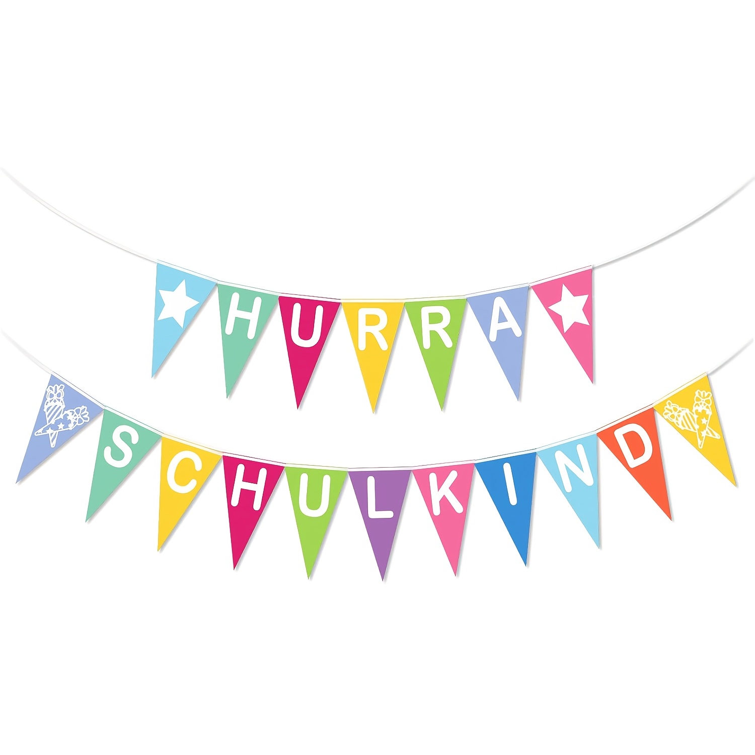 Image of Vibrant Classroom Decor: Fabric Bunting Banner For Kids, Perfect For First Day Of School And Back To School Celebrations, Ideal Party Decoration For Boys And Girls