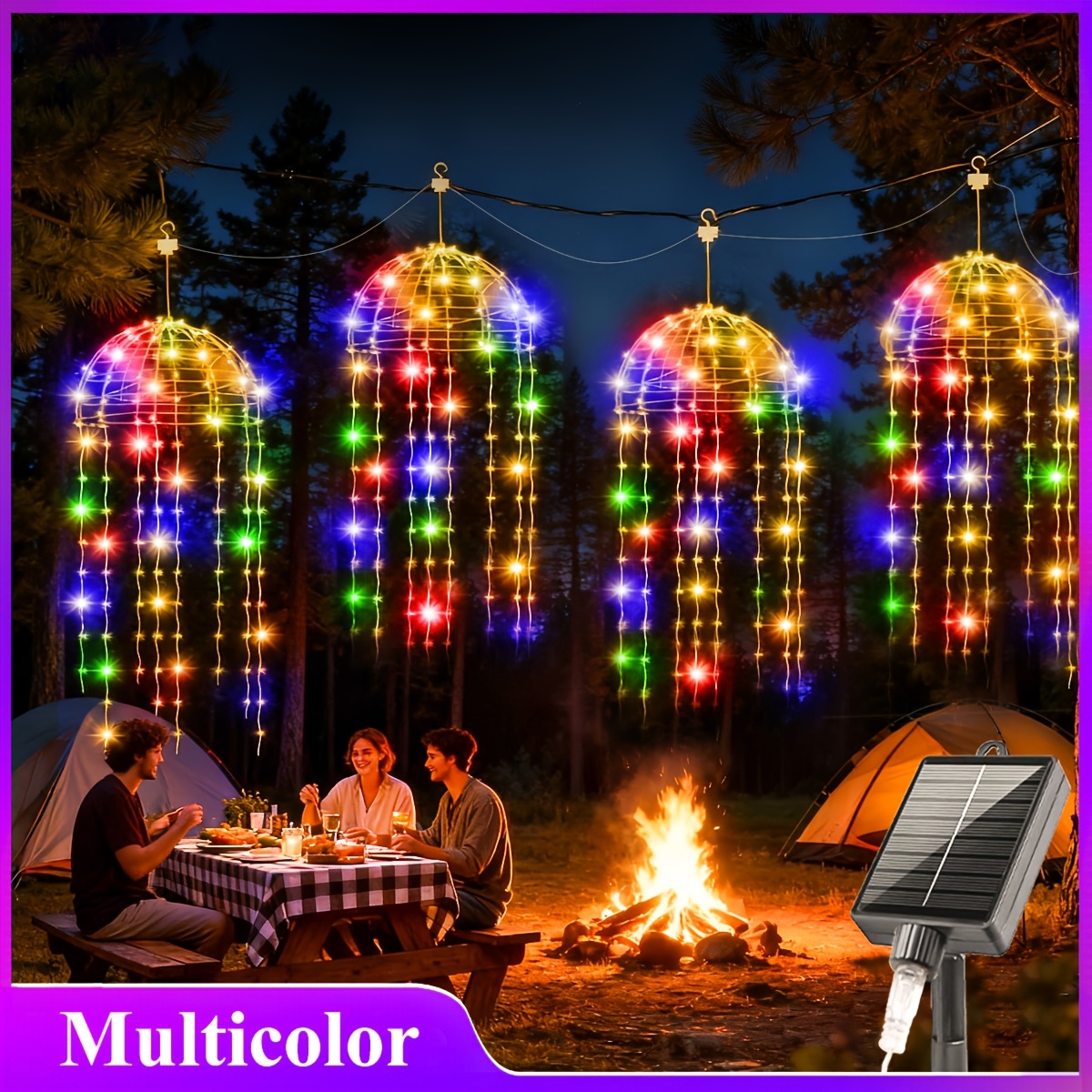 TEMU 4 Hanging Solar-powered Outdoor Jellyfish Lights, Solar-powered Hanging Lights, Ideal For A Cozy Atmosphere, Suitable For Courtyards, Umbrellas,