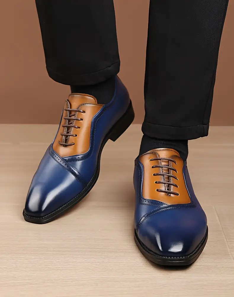 mens business formal lace up blue stylish new casual shoes comfortable durable and slip resistant rubber sole 68625 Product details 9