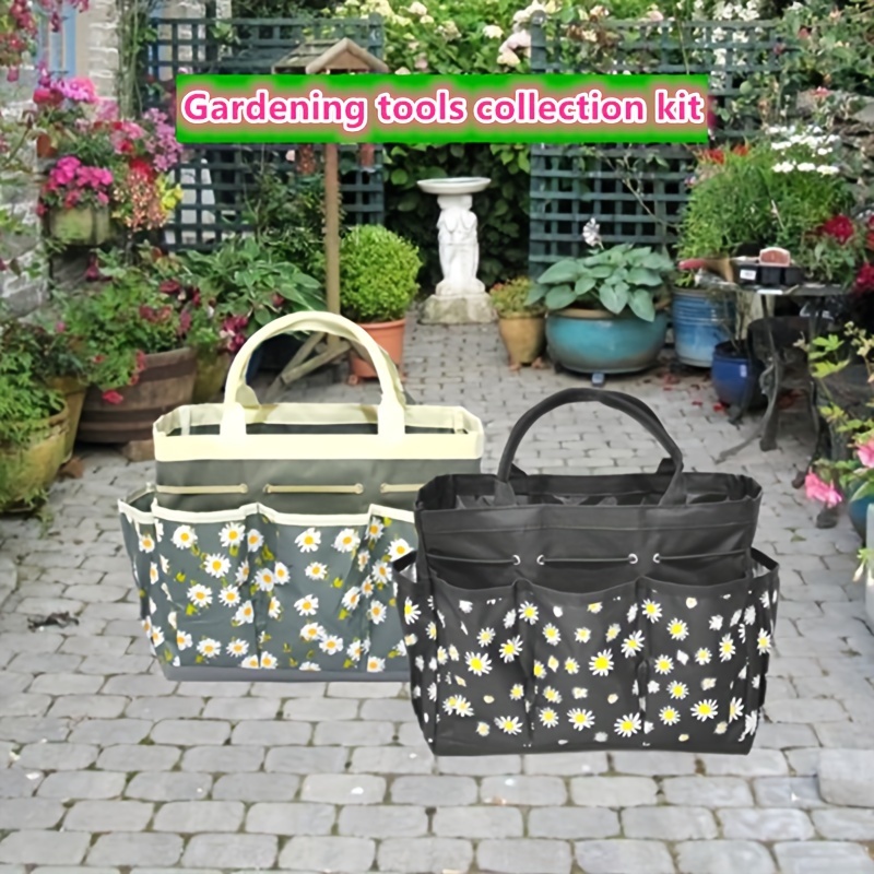 

Garden Tool Organizer Bag: Handy And Portable, Perfect For Home Gardening - Oxford Cloth With Cute Daisy Print