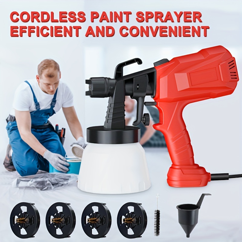 

400w Paint Sprayer With 4 Nozzles & 3 Patterns – & Convenient For Furniture, Cabinets, Walls, Doors, And Garden Chairs – Easy-to-, Includes Cleaning & Blowing Joints