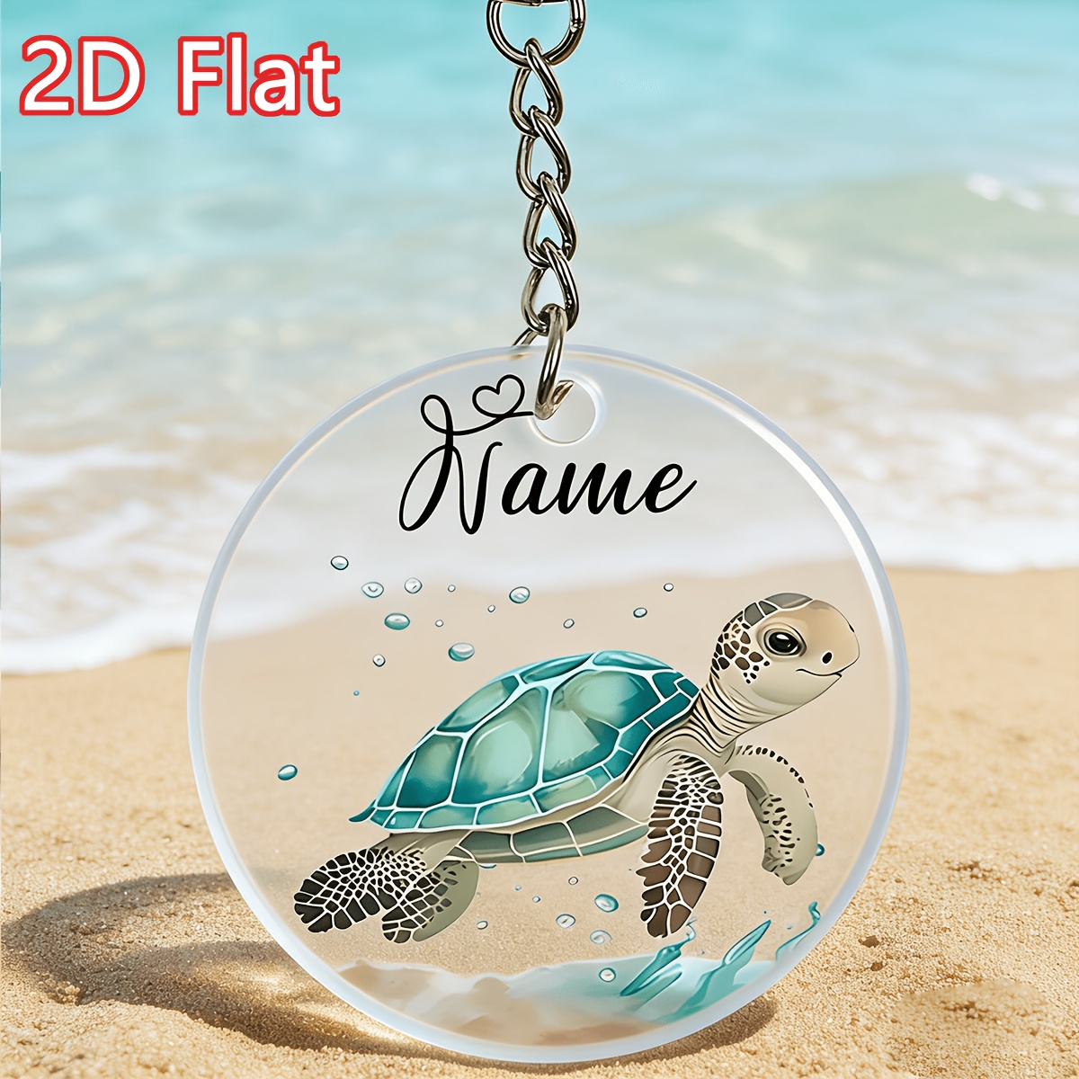 TEMU Portachiavi in acrilico personalizzato con motivo di creature marine e personalizzato. Un portachiavi per l'auto, per famiglia/ami/colleghi