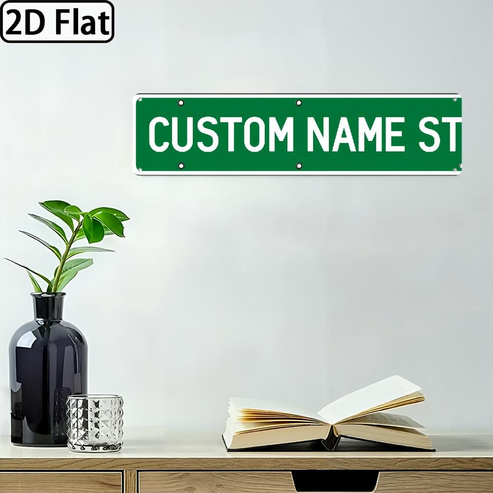 TEMU Customizable Aluminum Street Name Sign, 16x4 Inches, , Weather-resistant, Multipurpose Wall Hanging Decor For Home, Bar, For Man Cave, Outdoor