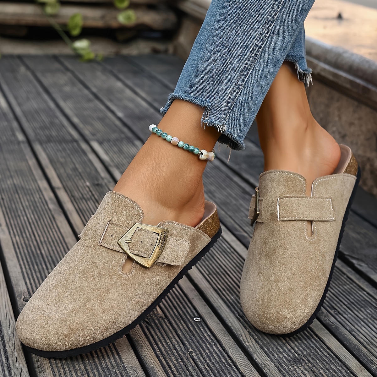 Image of Women's Shoes, Comfortable, Versatile, Retro Bronze , Fashionable And Elegant, Eva Flat Shoes, Daily , Cork Insole, High-quality Four-, Women Shoes