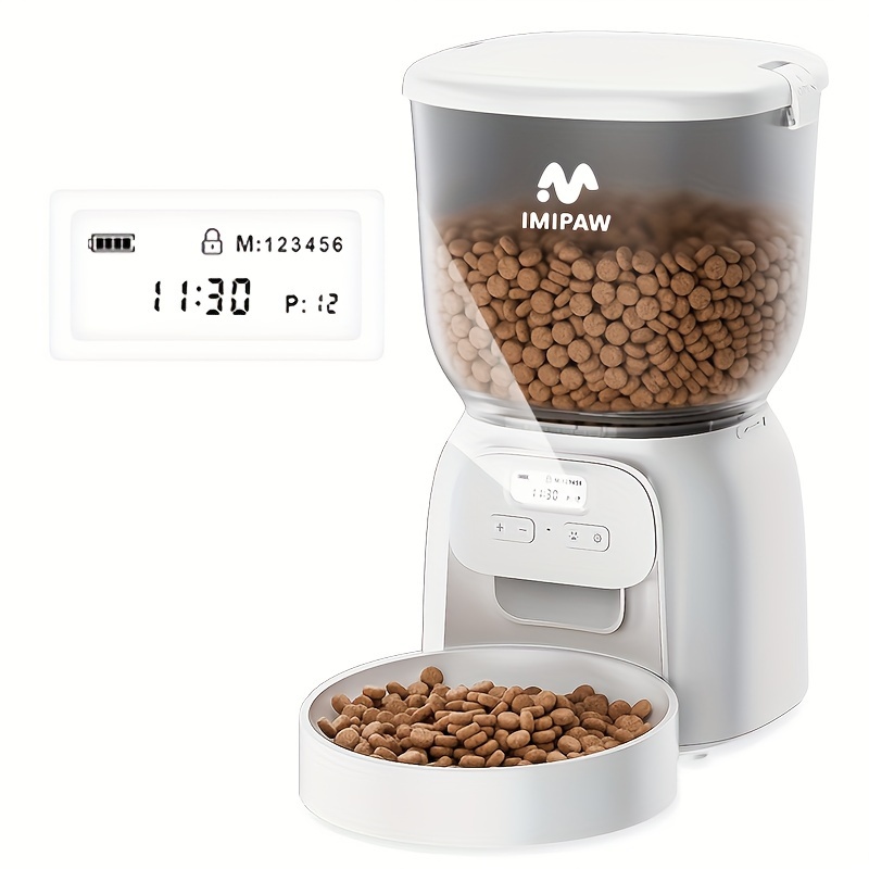 

Automatic Pet Feeder 4l - Smart Timed Dog & Cat Food Dispenser, Up To 20 Meals/day, Dual Power Supply (battery/usb), ≤36v, No Batteries Included