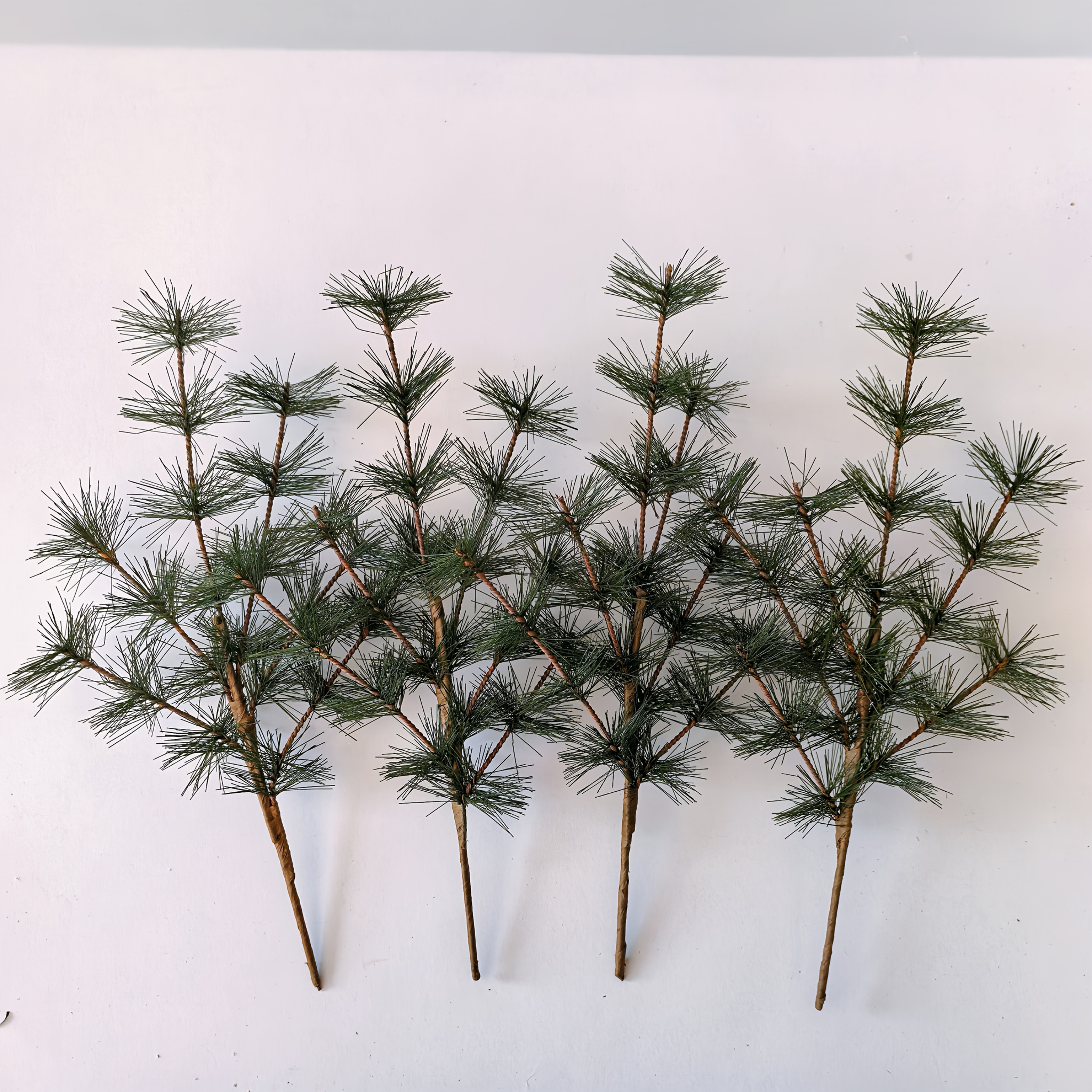 Image of 4pcs Large Artificial Pine Needles Branches, 12 Inch Christmas Fake Pine Needles Branches, Artificial Pine Branches Plastic Pine Branch Additions For Christmas Craft Office Home Events Decor