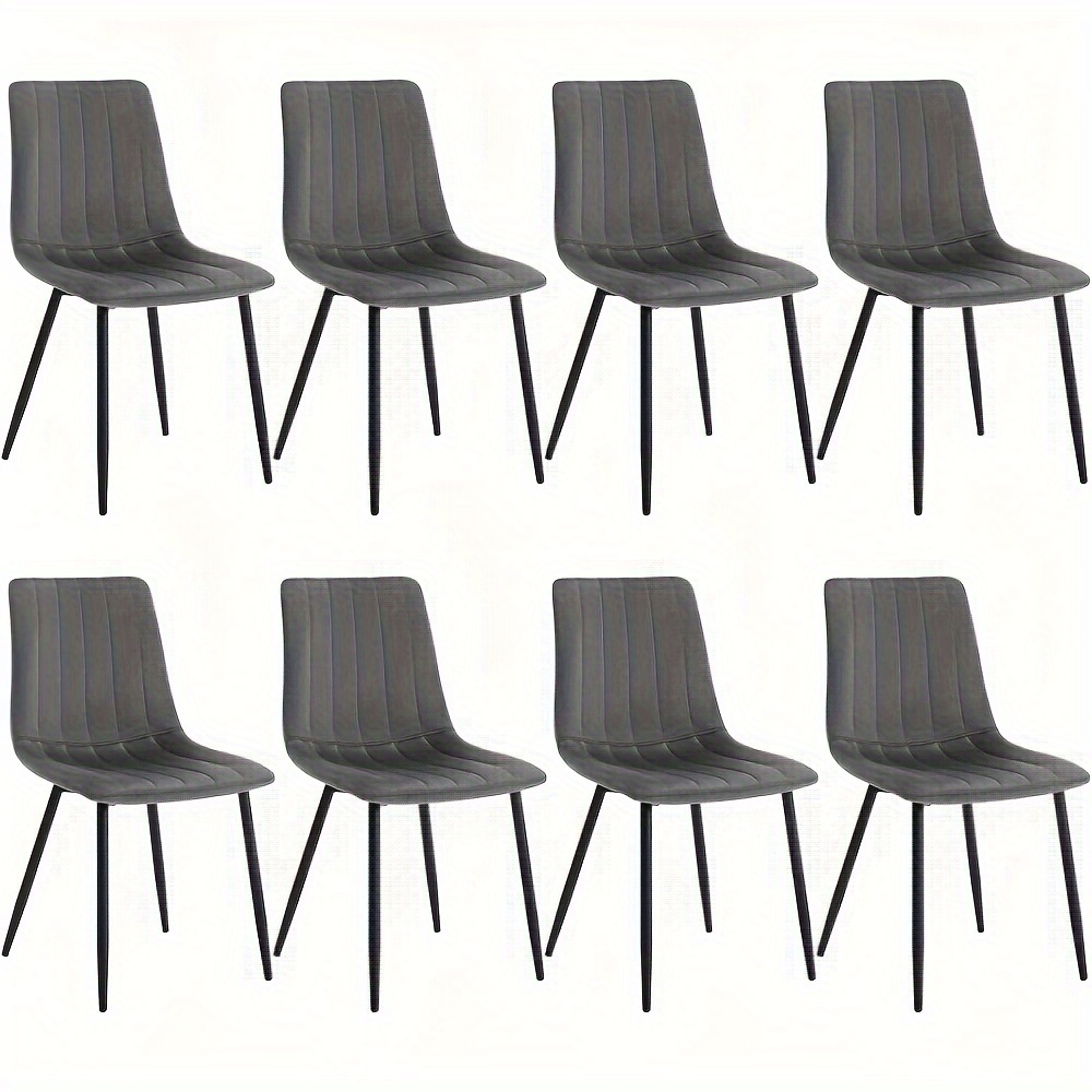 Image of 8pcs Dining Room Chairs, Kitchen Chairs, Dining Table Chairs, Upholstered Chairs, Living Room Chairs, Designer Chairs With Backrest And Metal Feet, Velvet Seat