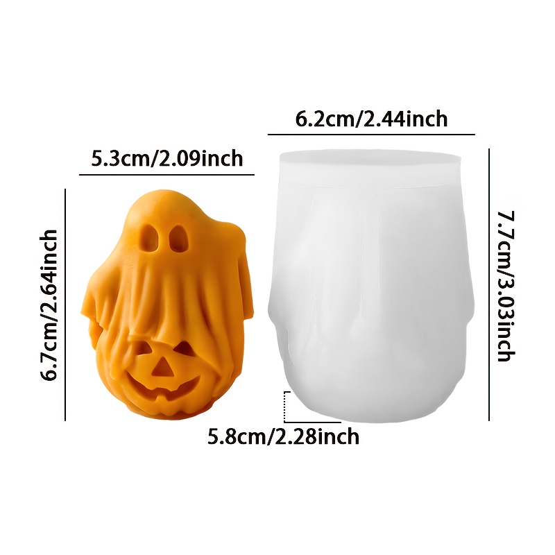 TEMU Resin Silicone Mold - Halloween Pumpkin Silicone Mold | High-temperature Resistant And Easy Demolding | Reusable | Suitable For Resin, Gypsum,
