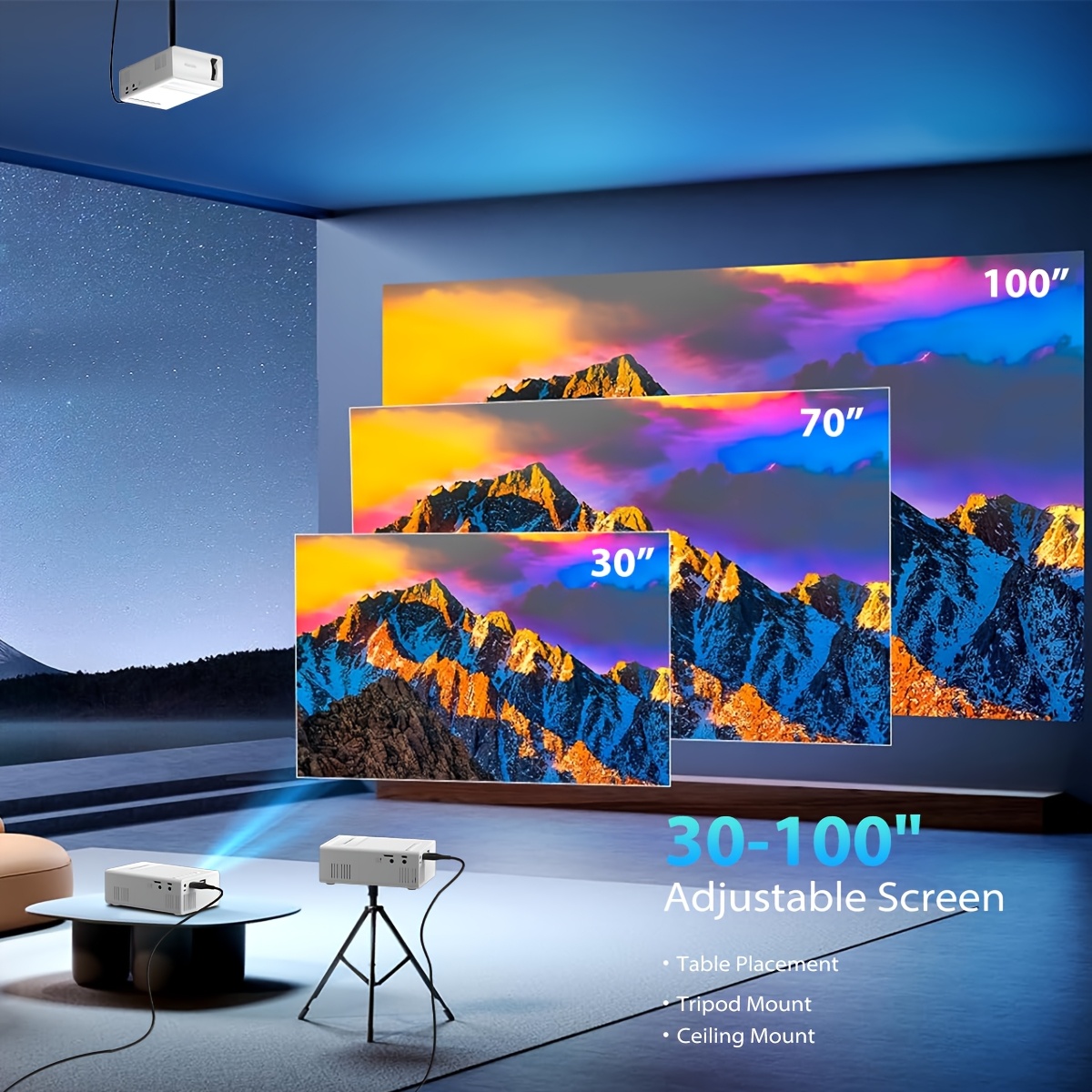 Portable High-Definition Mini Projector with Built-In Speaker