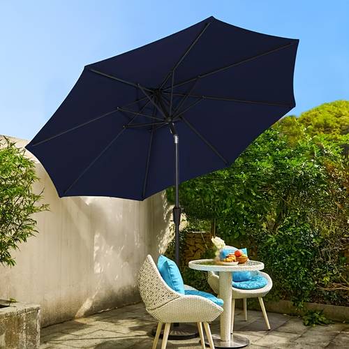 7 5 9 10ft outdoor umbrella outdoor patio table umbrella with push button tilt and crank market umbrella with 8 sturdy ribs uv protectiontilt button for pool deck backyard garden