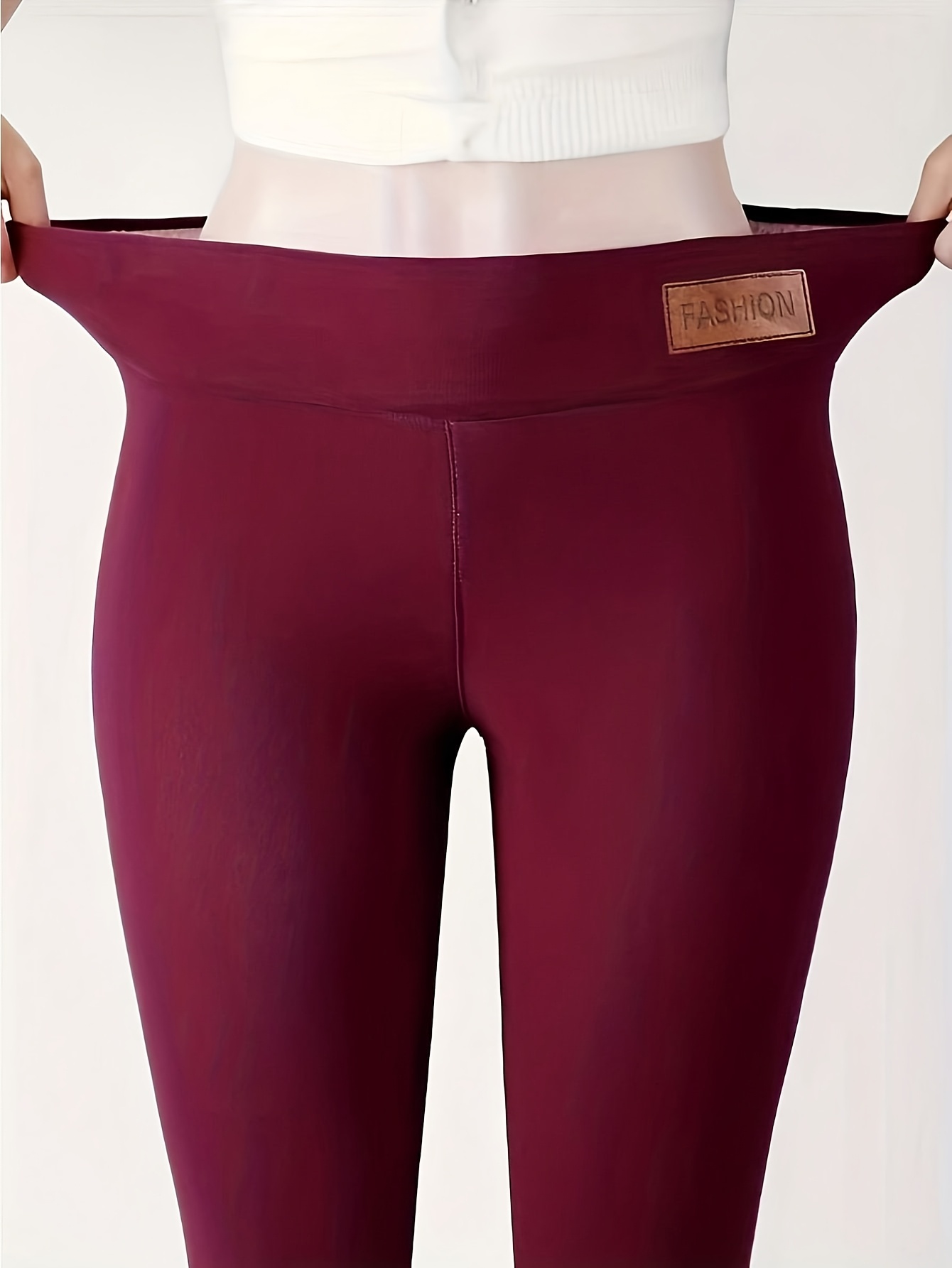 womens high waisted fleece lined leggings with fashion embroidery stretchy comfortable and warm for fall winter outdoor casual wear and casual attire winter leggings stylish leggings stretchy fabric   4