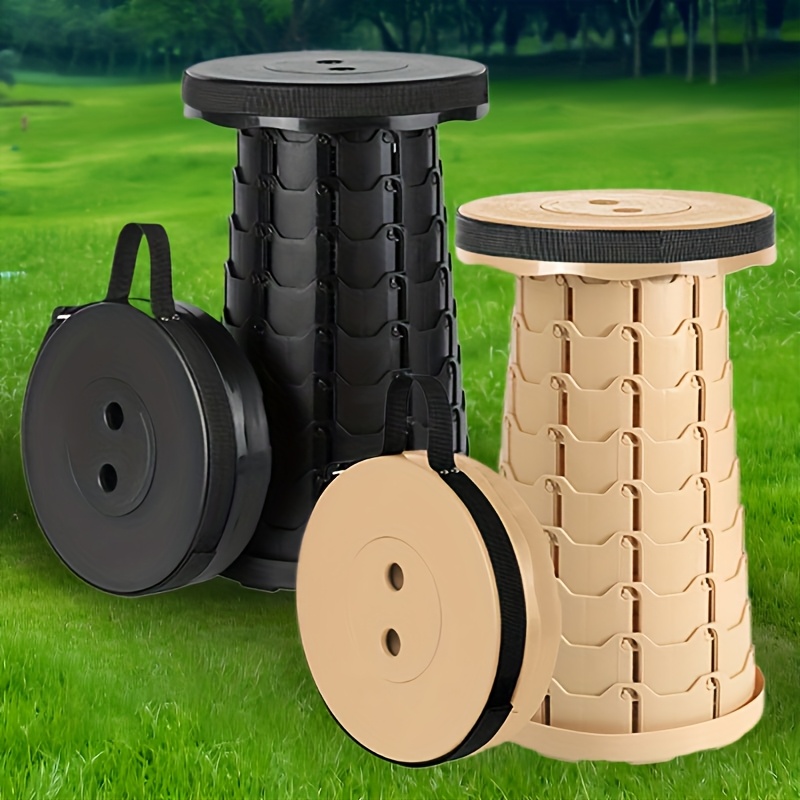 TEMU 1 Foldable Stool, Portable Folding Chair, Telescopic Lightweight Seat For Outdoor Camping, Fishing, Indoor Kitchen Use, Weight Capacity 400 Lbs, Rainbow-colored Stool, Easter Gift