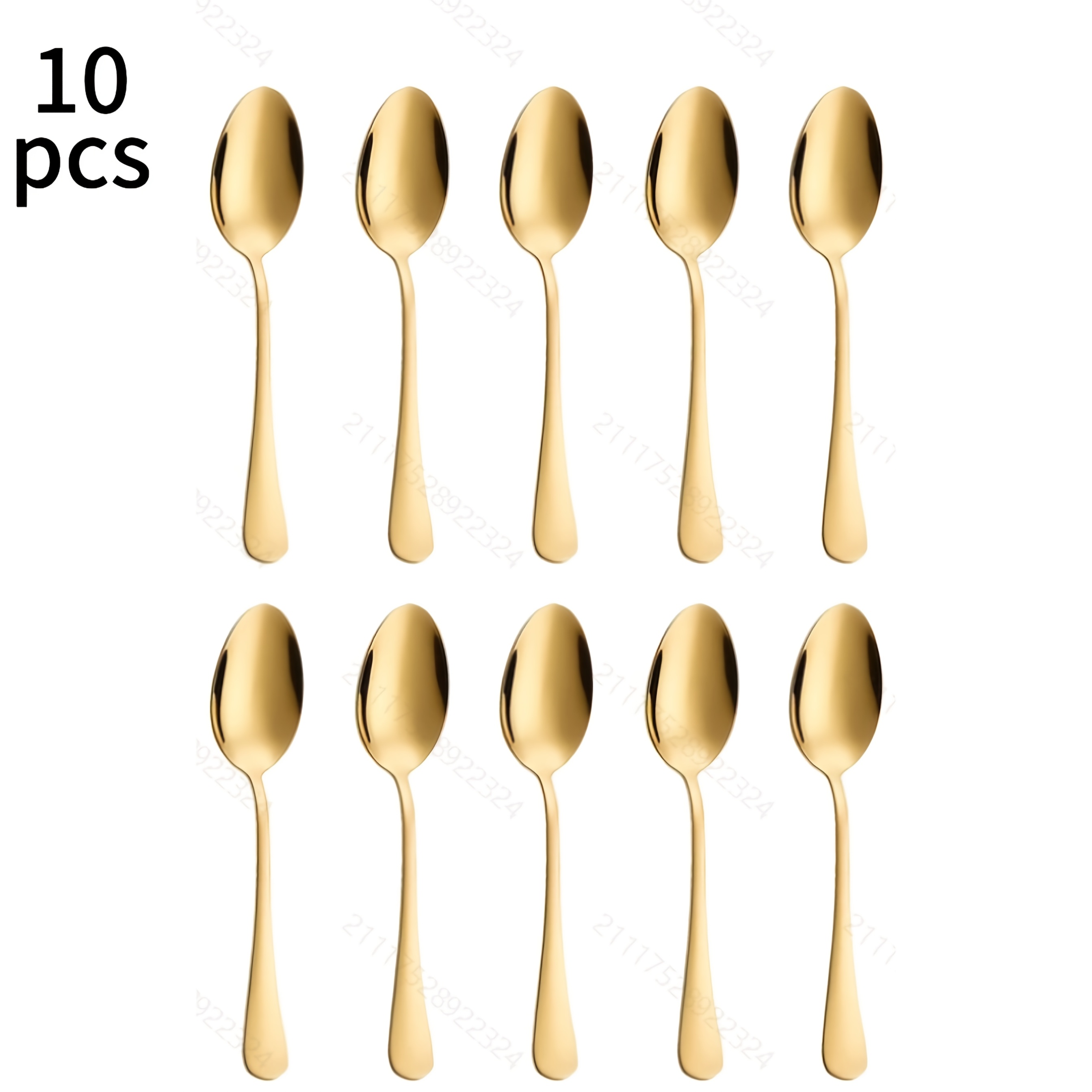 E-shop 10 Stück Edelstahl Feine Goldene Gewürzlöffel Haushaltsbesteck Kleine Löffel Kaffeerührschaber Küchen Mini Schöpflöffel Salzschaufel
