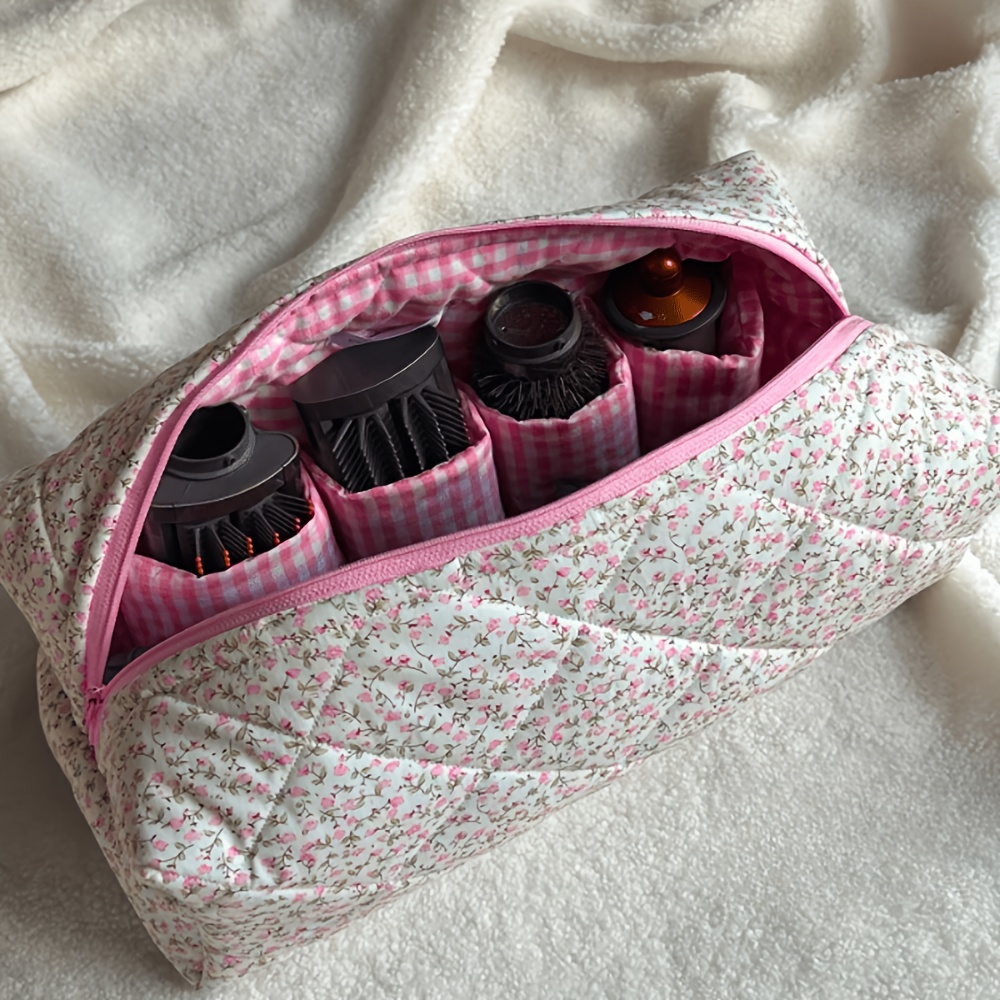 TEMU Borsa per trucco creativa con stampa , pochette porta asciugacapelli a grande capacit�, borsa organizzatrice per strumenti di acconciature
