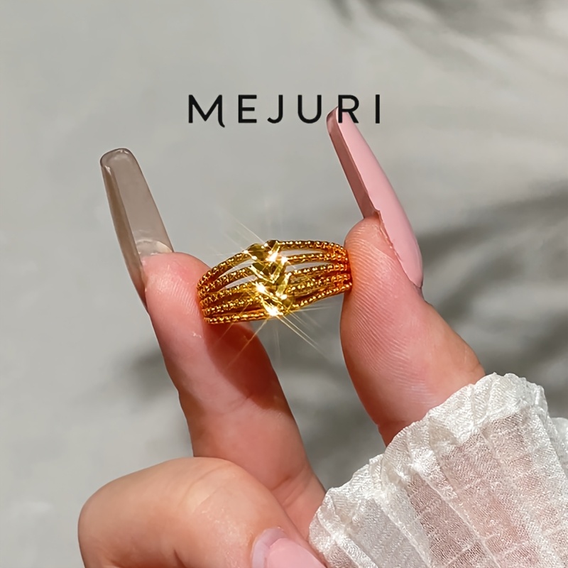 18K Gold Plated Heart Ring, Gold-Plated Heart Ring, Adjustable Open Ring, Fashion Accessory, Middle Eastern Arabic Style, Ramadan Gift, Versatile Fashion Jewelry, Ideal Gift