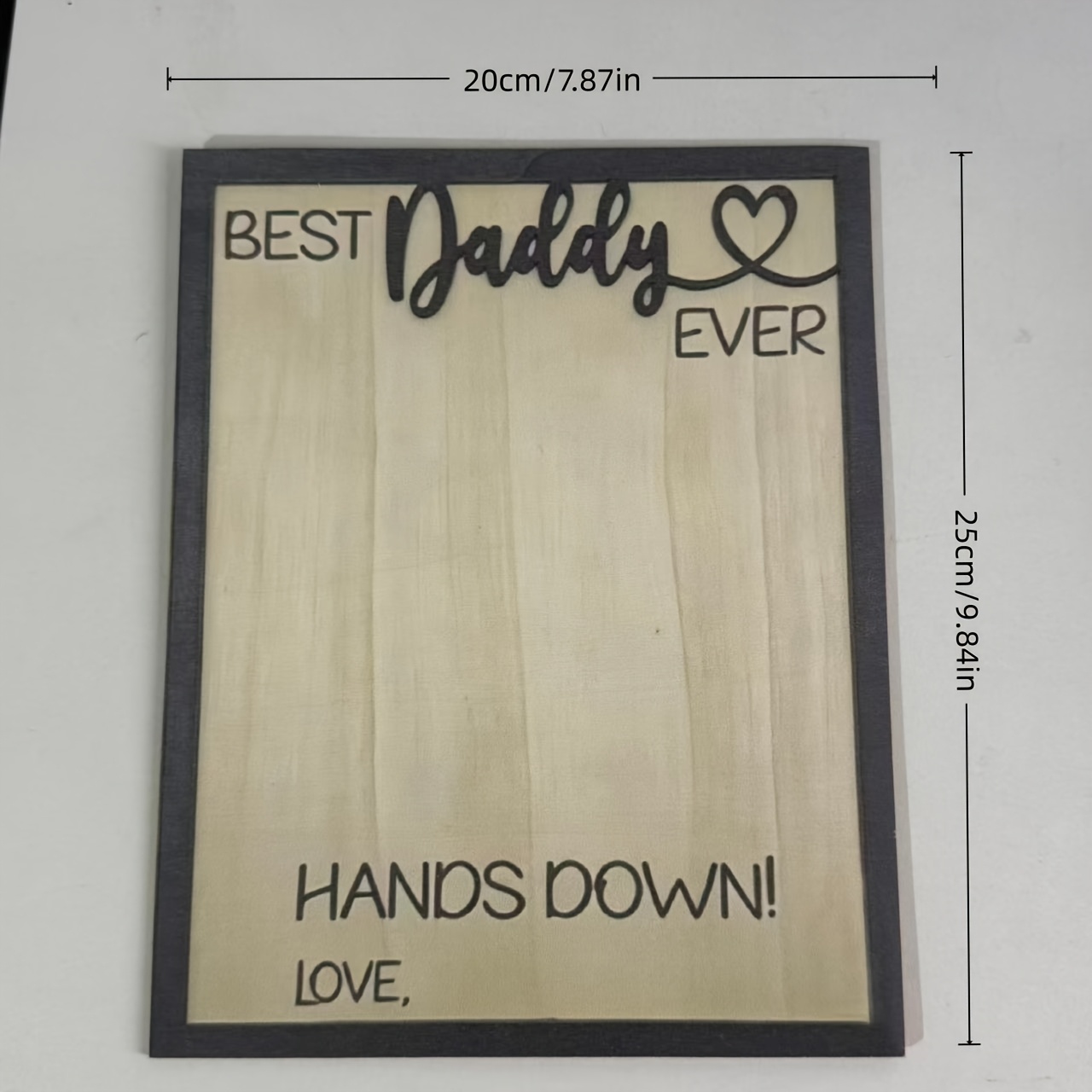 TEMU 2d Flat - 2d Wooden Father's Day Gift, Best Dad Handprint Sign, Handprint Gift, Father's Day Decoration, Suitable For Home, Parties, And Holiday