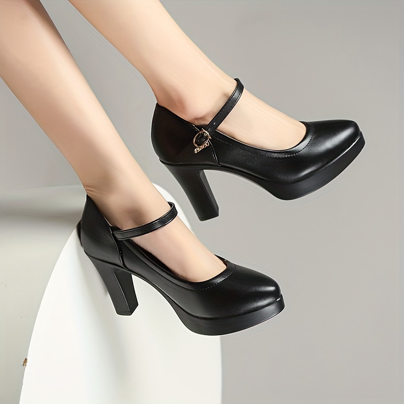 

Elegant Black High Heels For Mature Women: Formal Occasions - Extra Comfort With Pu Sole And Breathable Inner Liner