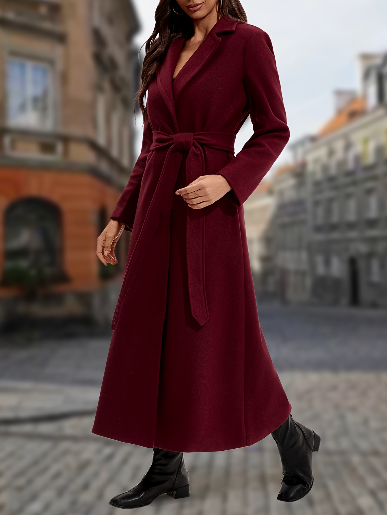 damen elegantes burgunderrot (rot) übergroßer a linien Temu Germany