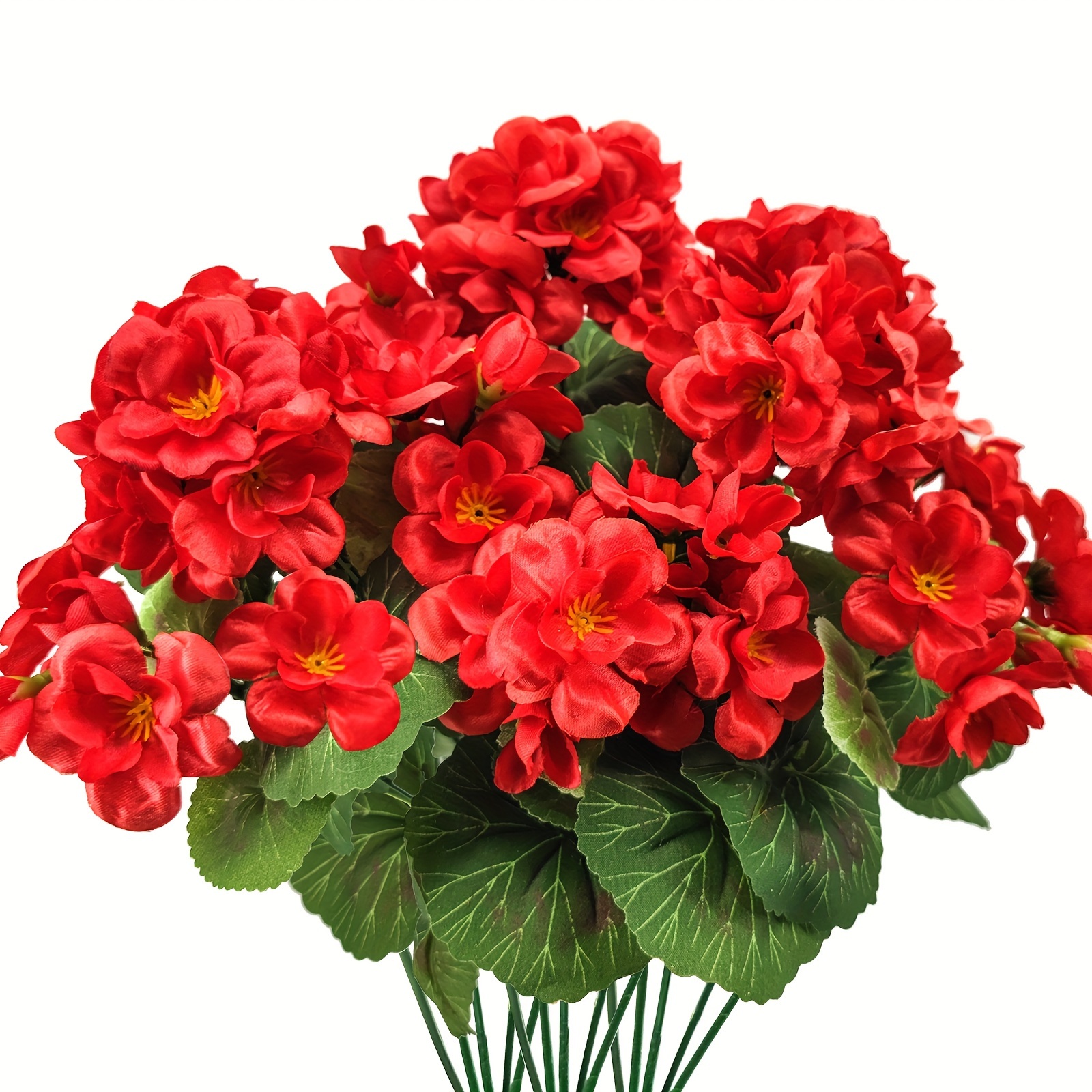 

3pcs Artificial Geraniums Flower, Outdoor Faux Flowers Red Geranium Bush Faux Flowers Geraniums For Floral Home Decor Indoorgarden Patio Grave Table Centerpiece