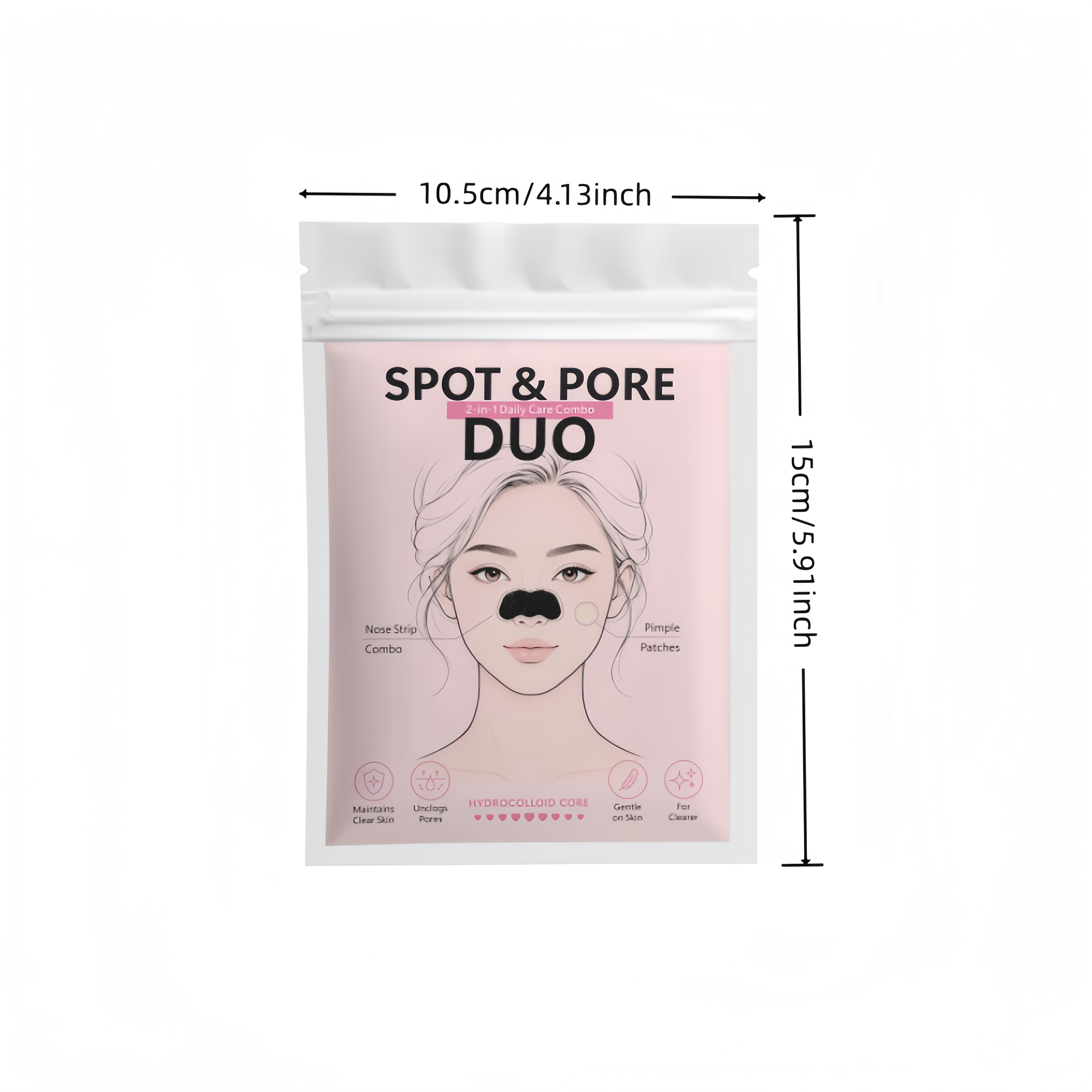 870pcs Facial Beauty Combo Kit with Nose Strip Sheets & Round Face Cover Dots