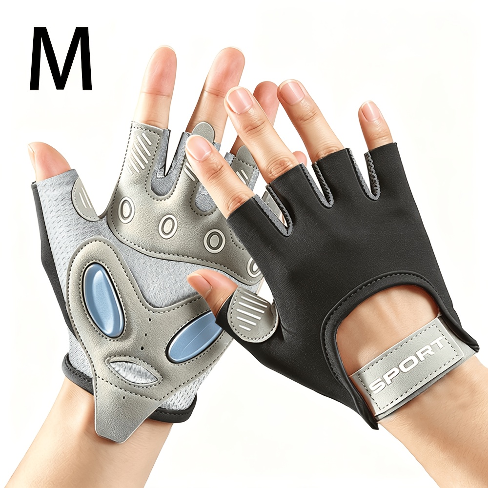 TEMU Guantes LINGPENG transpirables de medio dedo, guantes de tela y para con correa de muñeca ajustable, flexibles de dedos abiertos para uso diario
