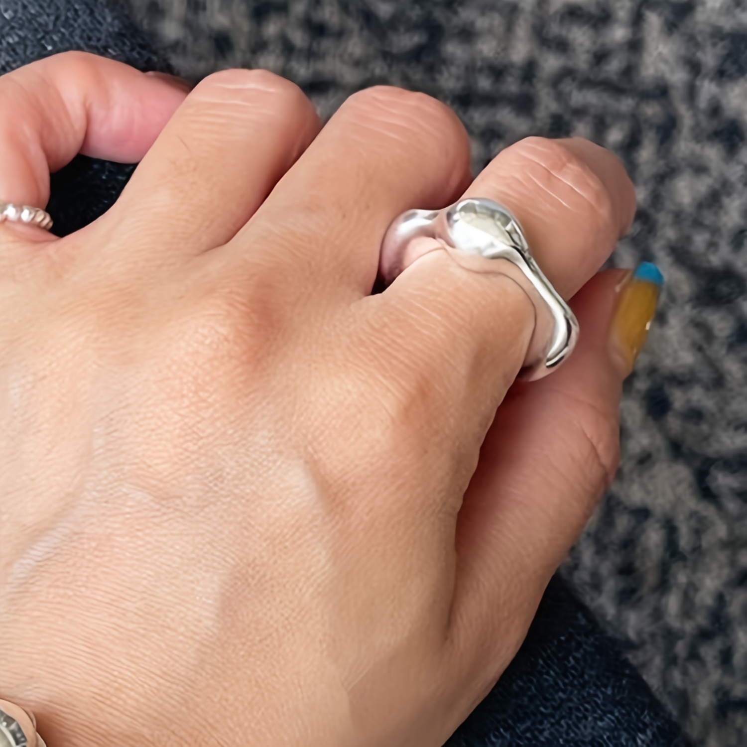 Women's 925 Silvery Plated Adjustable Ring, Fashionable for All Seasons