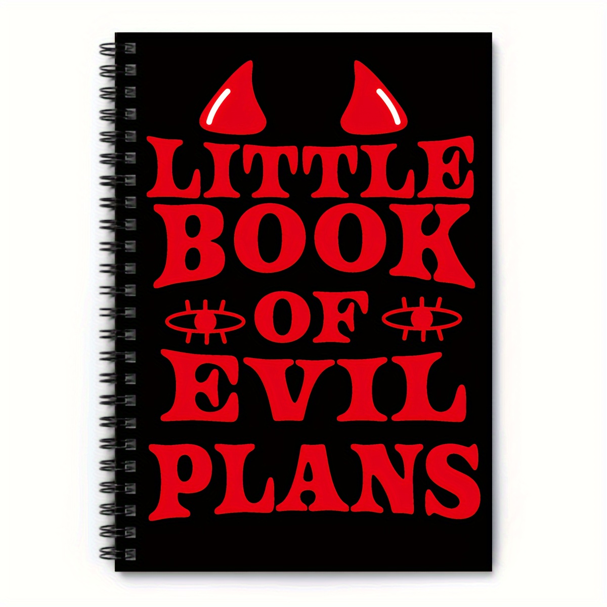 

Evil Plans A5 Spiral Notebook - Witchy & Spooky Themed Journal, Perfect Gift