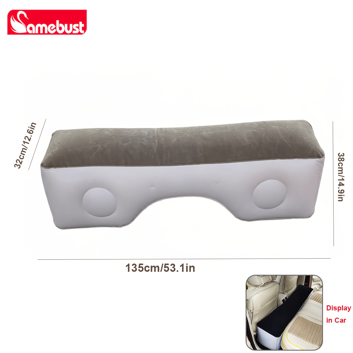 Image of Camebust Air Matress Portable Inflatable Bed Inflatable Mattress Car Bed Inflatable Sofa Tent Bed Travel Bed Air For Car Interior Grey 53in