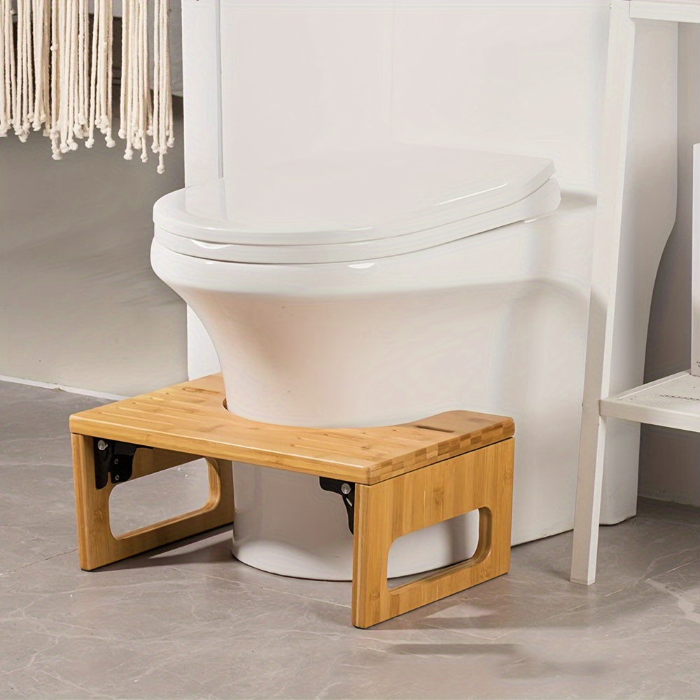 

Bamboo Wood Toilet Step Stool - Non-slip Squatting Aid For Adults, Durable Bathroom Assistance Steps For Bowel Support And Foot Rest