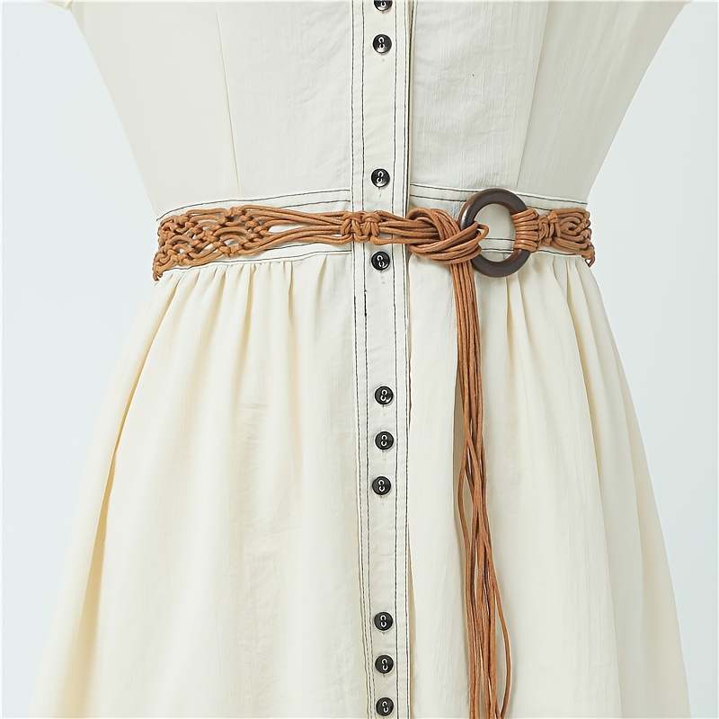 

Ethnic Style Handmade Woven Belt Waistband Boho Style Braided Belts Dress Accessories For Women
