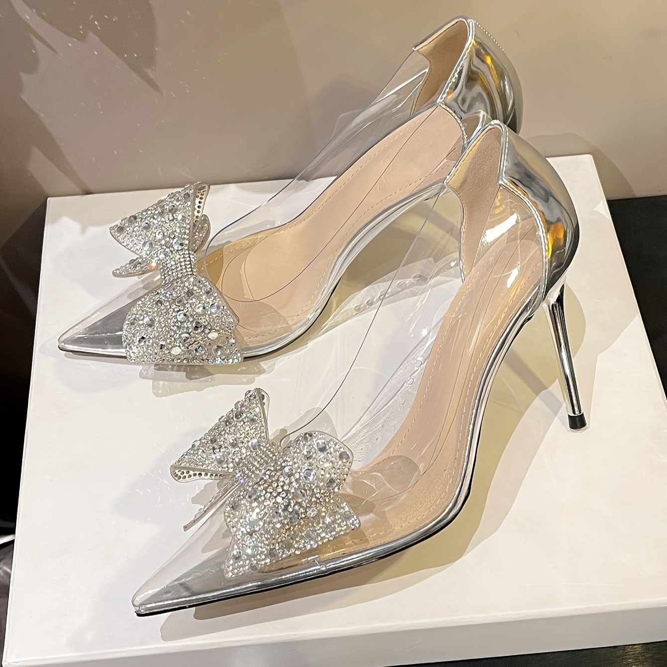 elegant bow pointed toe stiletto heel high heels Temu Pakistan