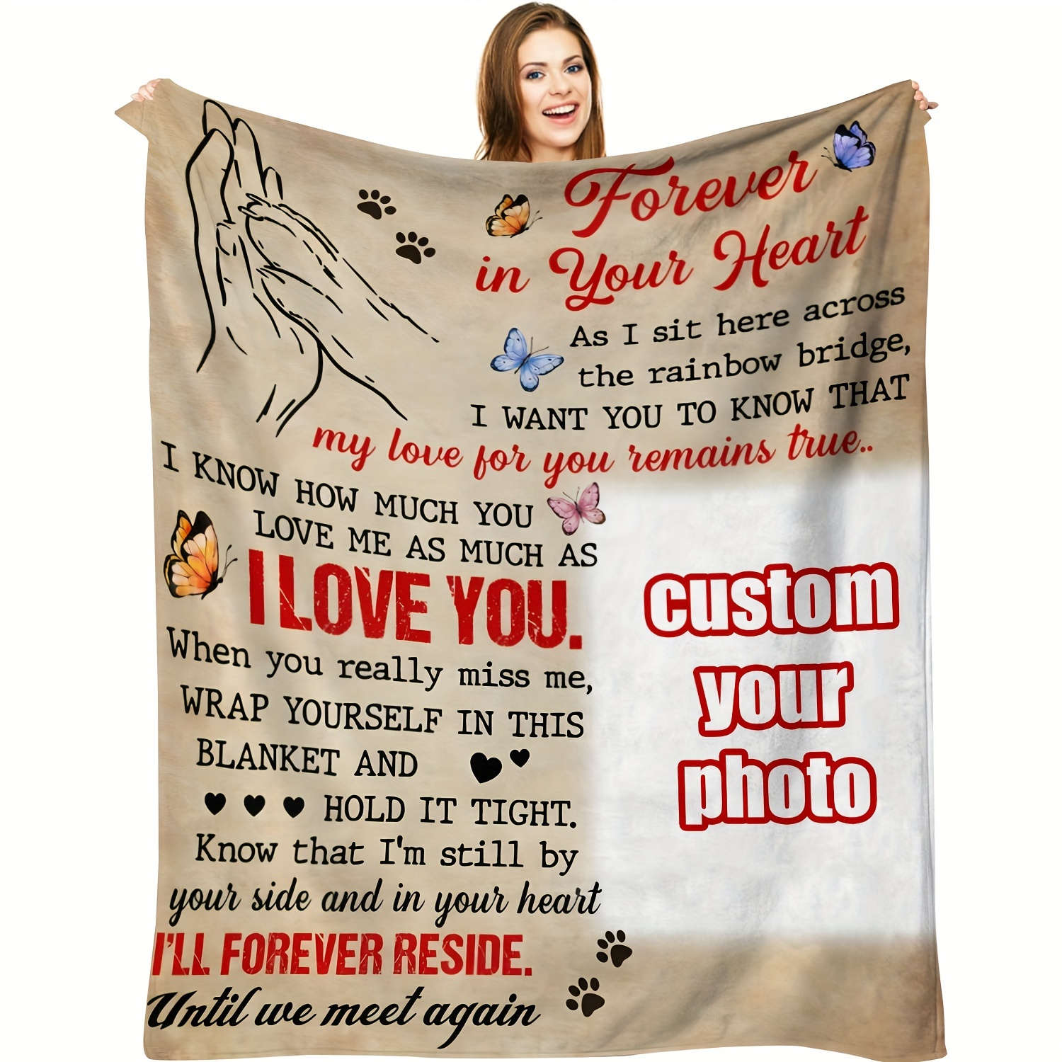 

1pc Custom Picture Blanket Pet Photo Cute Cat Dog Animal Blanket Flannel Cozy Throw Blanket For Home Sofa