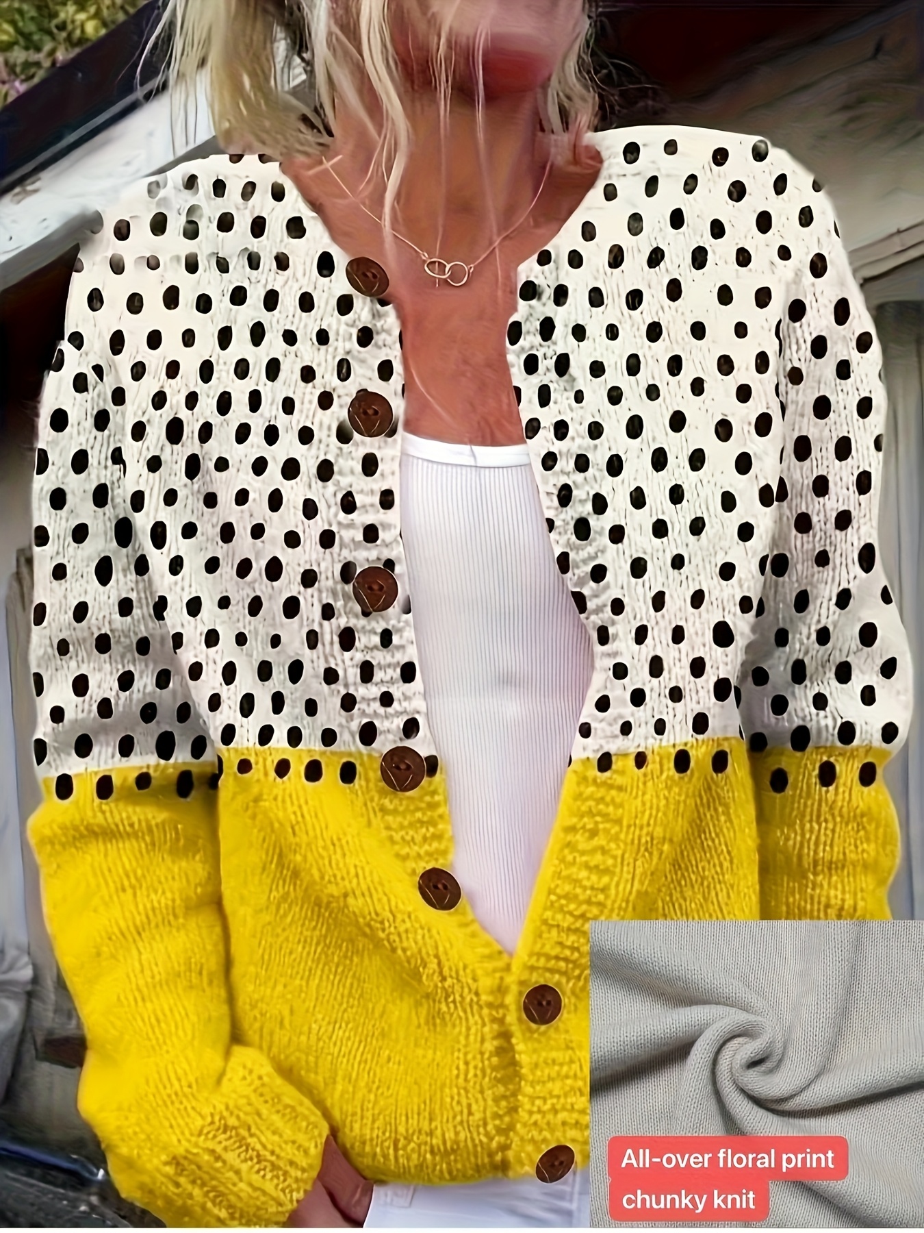 chunky womens 3d full print sweater cardigan cream soft Temu