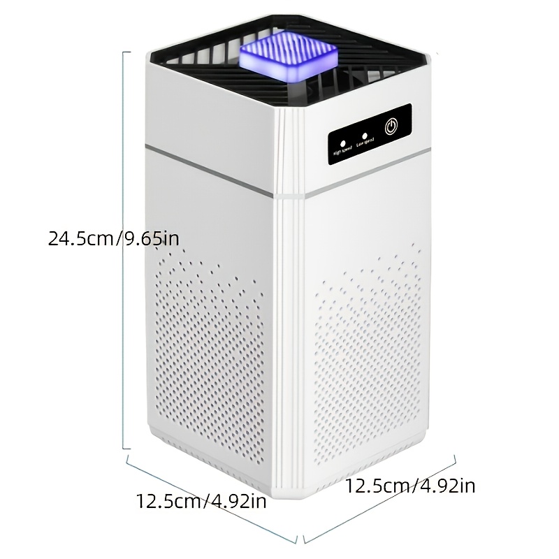 Portable HEPA Air Purifier with Nightlight, Touch Control, USB Powered, Cord Included - Ideal for Home & Office Air Circulation, Smoke, Dust & Pet Dander Removal, Quiet Operation, Quiet Air Purifier | Modern Aesthetic | USB Powered Purifier