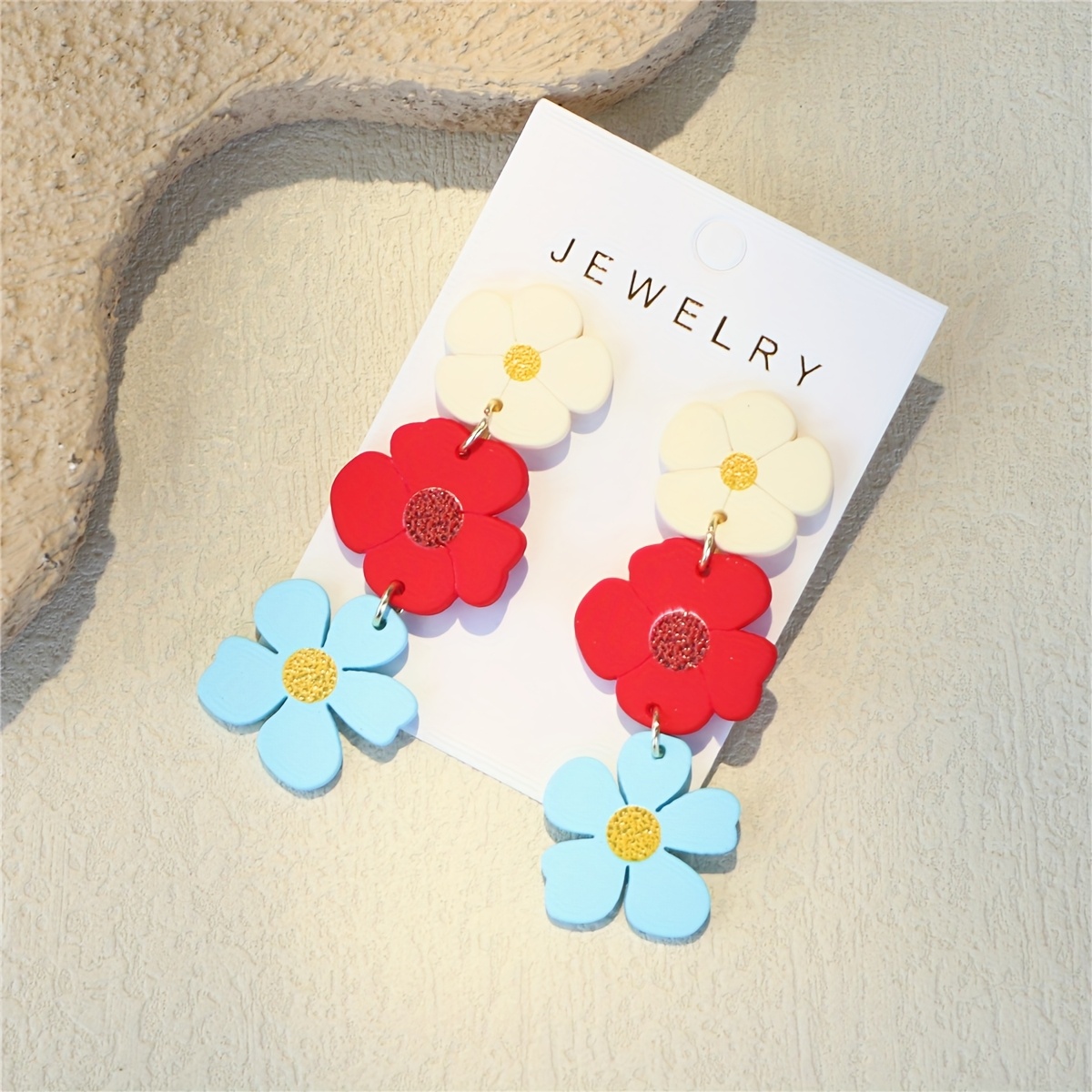 Women's Triple-Layer Cute Temperament Acrylic Earrings
