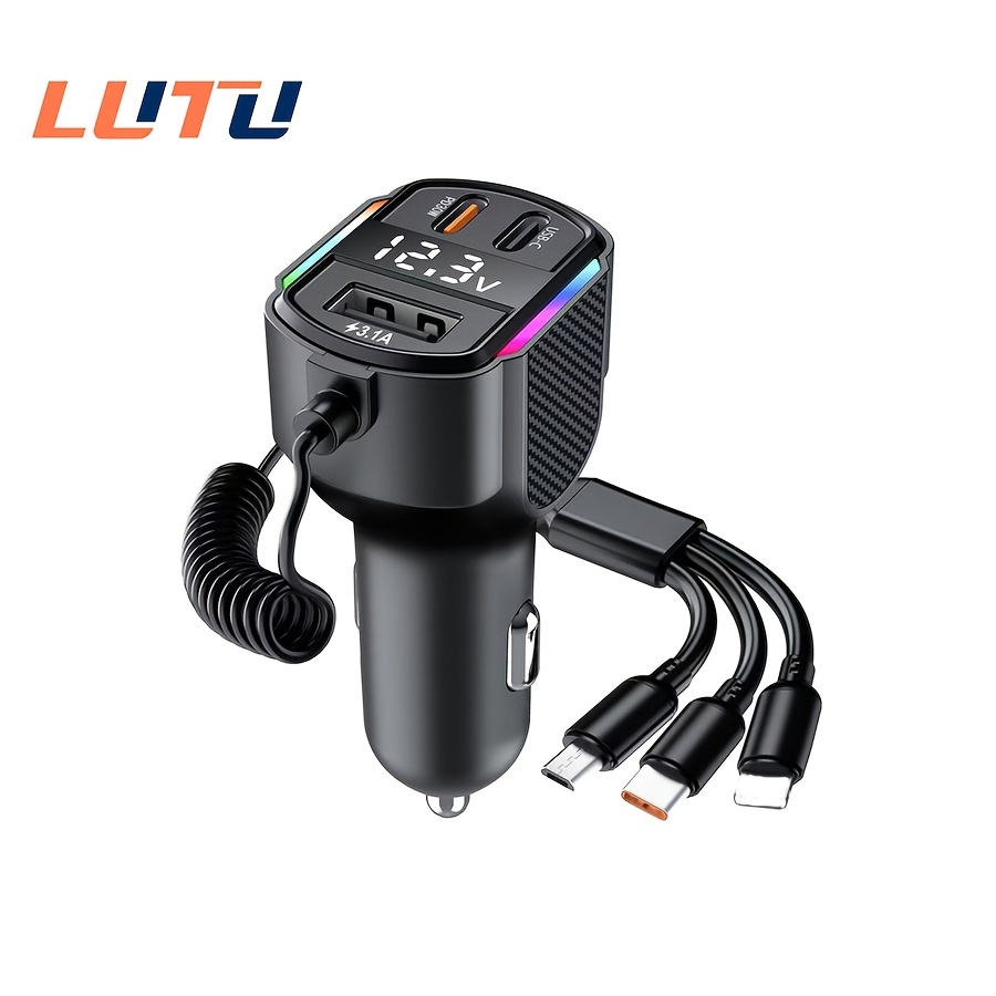 

Pd30w Pd Fast Car Charger 2-in-1 Charger Full Charging, Qc3.1 2type-c 1 Usb