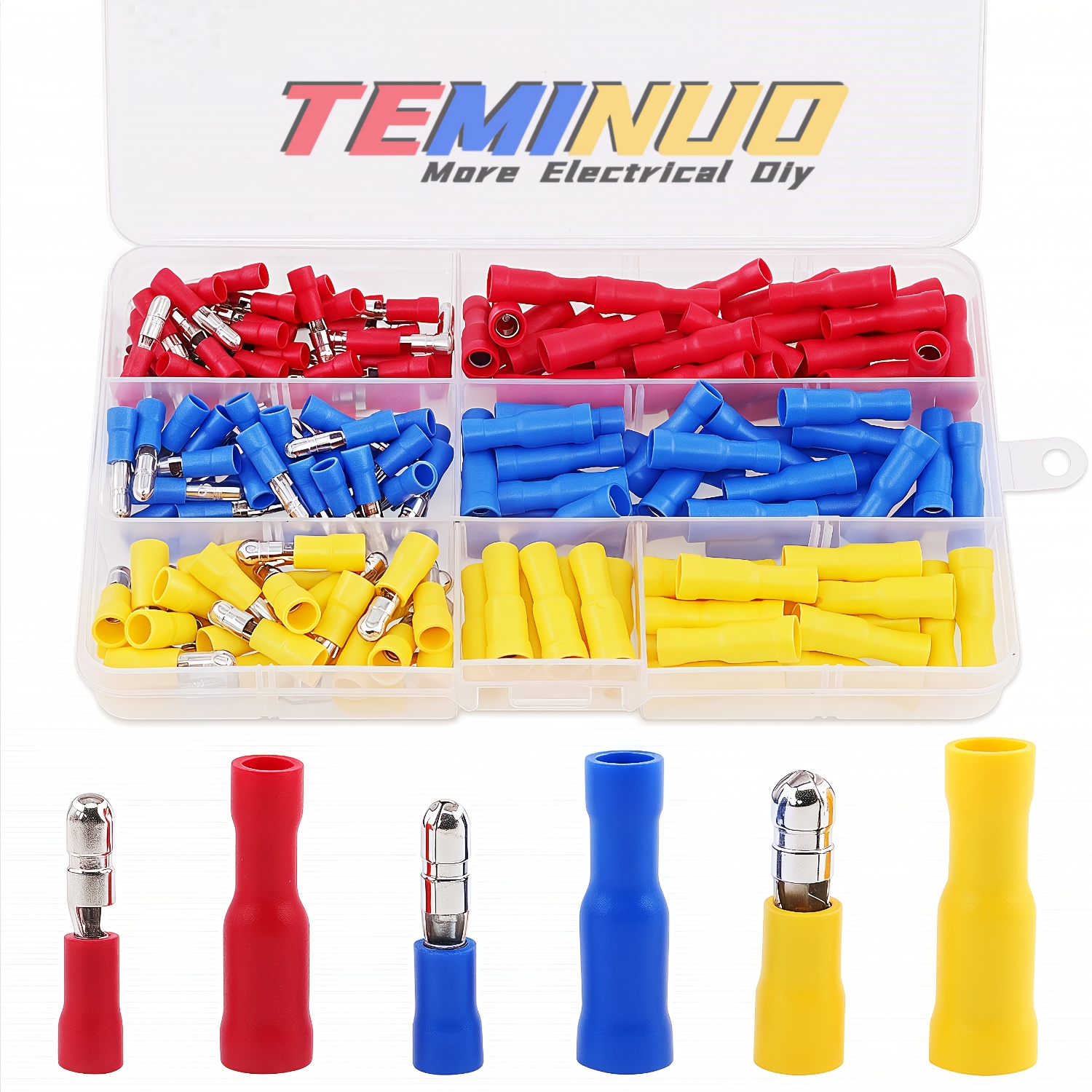 TEMU 160/80/60 pièces Connecteurs à Embout Balle , PVC Entièrement Isolé, Embouts de Sertissage Électrique Rapide pour Automobile, Bateau, Équipement