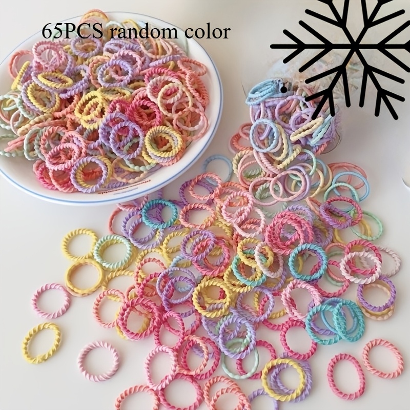 TEMU Lot aléatoire de 65/95 pièces Nouveaux bangles de pouce Dopamine, élastiques à cheveux, haute élasticité, durables et non dommageables, corde à