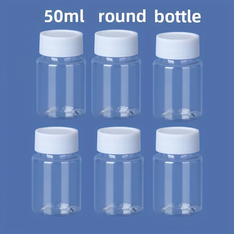 TEMU 6pcs Transparent Plastic Bottles With White Screw Caps, Travel Containers, Liquid Dispensing Bottles, Leak-proof Containers For Liquids And