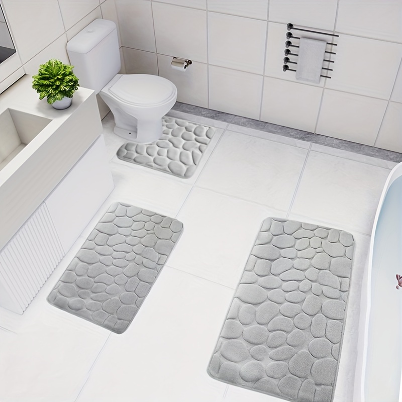  Ztpic Juego de alfombras de baño de 2 piezas, alfombrillas de  baño para baño antideslizantes y en forma de U, alfombra de baño absorbente  de agua para baño, bañera y ducha