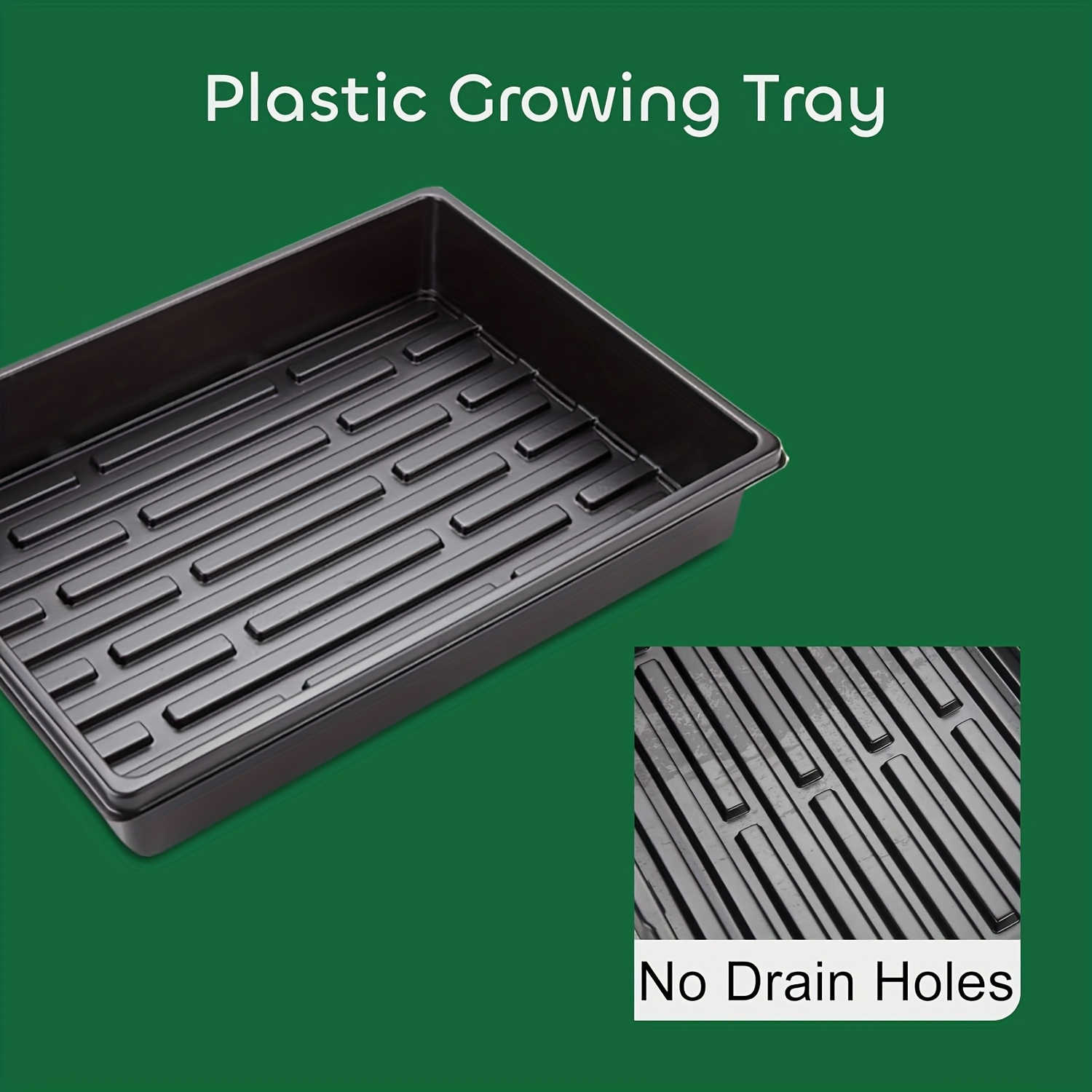 

4-pack Black Plastic Growing Trays With Plant Labels, Seedling Tray For Hydroponics, Greenhouse Germination, 38.1 X 27.94 X 6.6 Cm