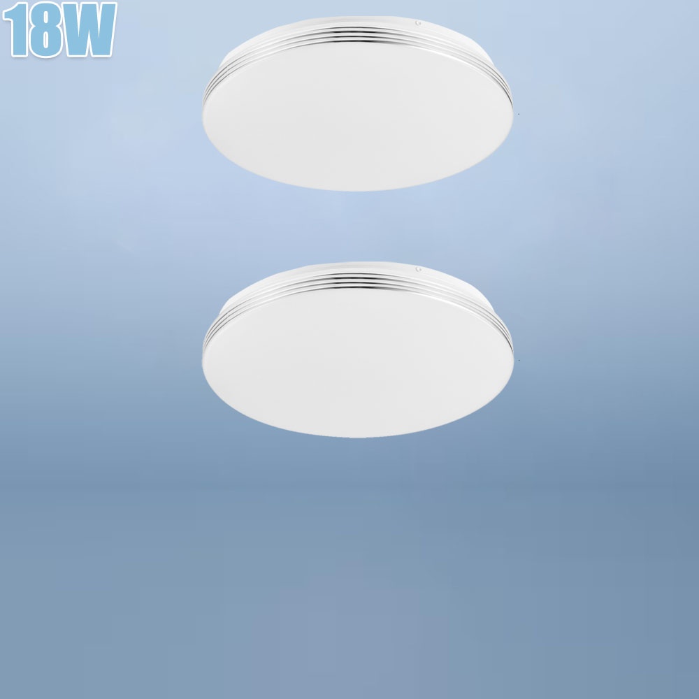 Image of 2pcs 18w Led Ceiling Light Round Panel Down Lights Bathroom Room Wall Lamp, Warm/cool White, Led Ceiling Light, Round Led Ceiling Light Fixture, Suitable For Bedroom, Dining Room, And Kitchen Lighting