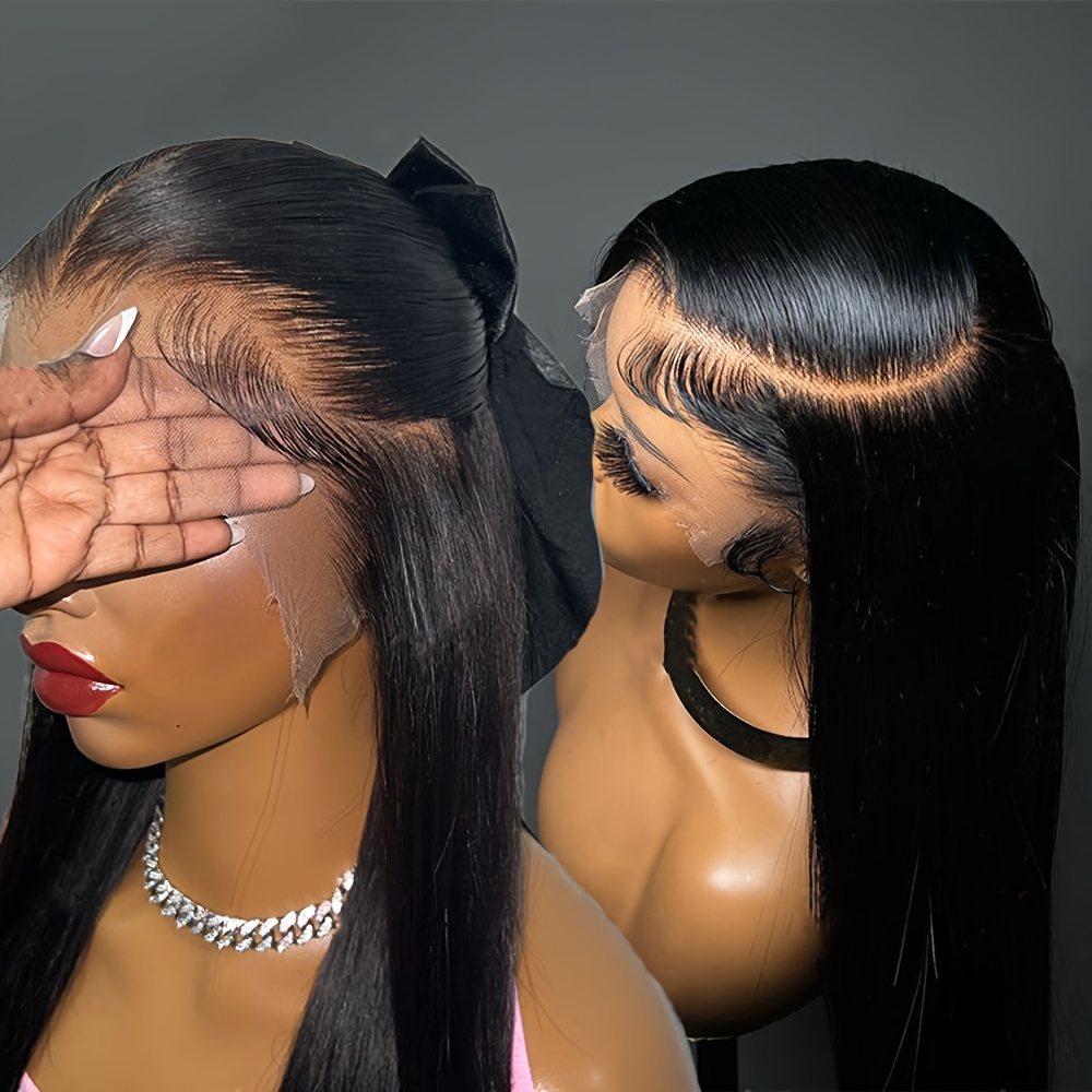 Image of Straight Lace Front Wigs Synthetic Wigs For Women Glueless Hd 13x4 Lace Front Wigs Pre-plucked Christmas Gift