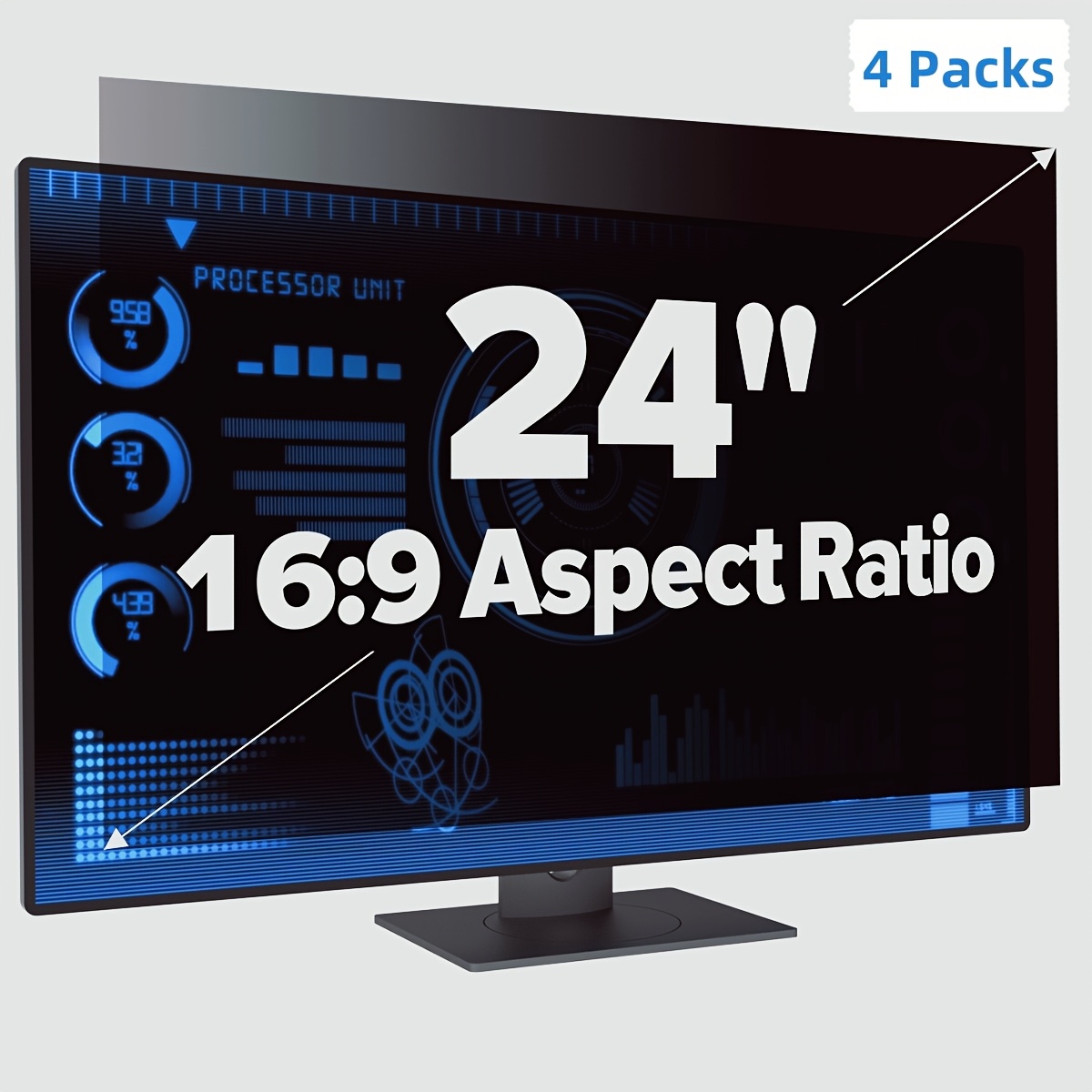 4pièces 24 pouces protecteur confidentialité moniteur Temu