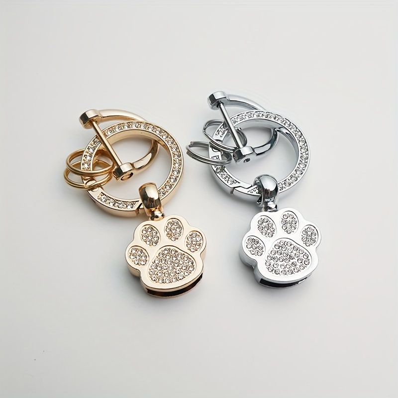 

Rhinestone Bear Paw Keychain, Metal Accessories, Creative Car Key Bag Pendant