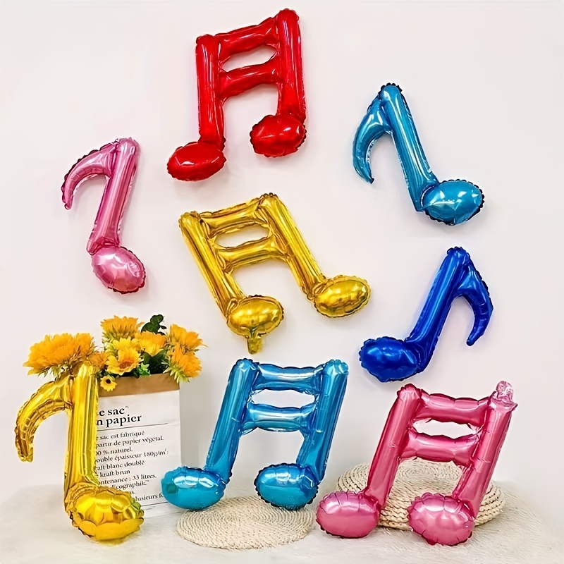 

10pcs Mixed Color Notes, Aluminum Film Balloons, Scene Decorations, Birthday Party Wedding Celebration Wedding Arrangement, Room Music Note Balloons Easter Gift