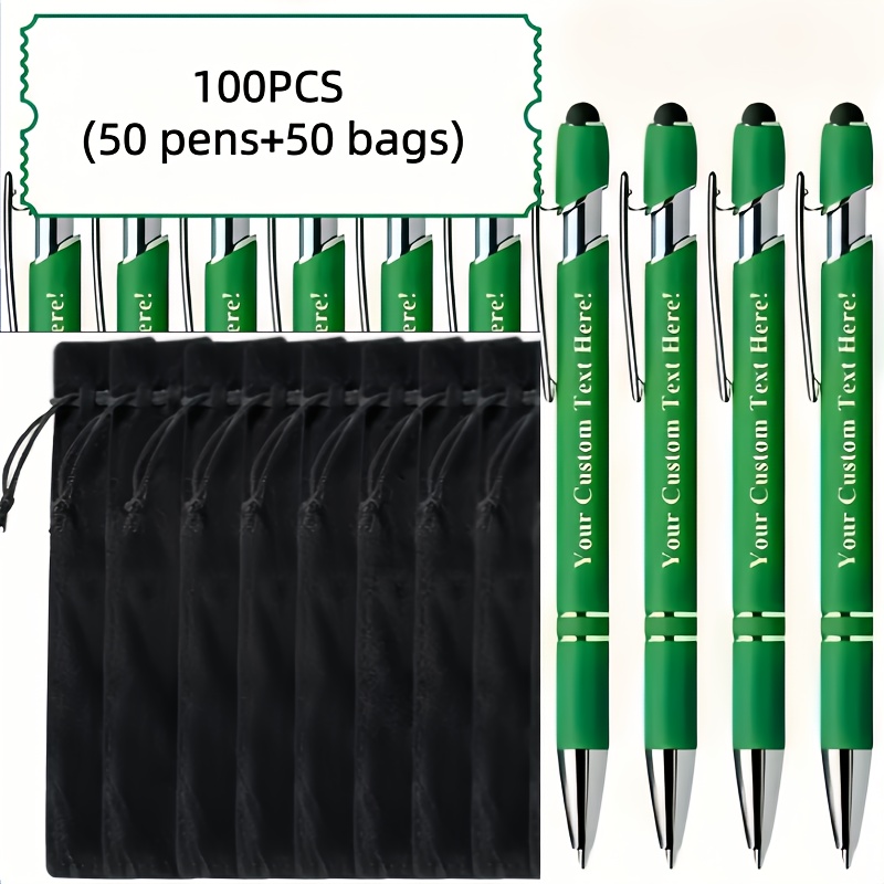 Custom Logo Metal Ballpoint Pens Set with Black Ink