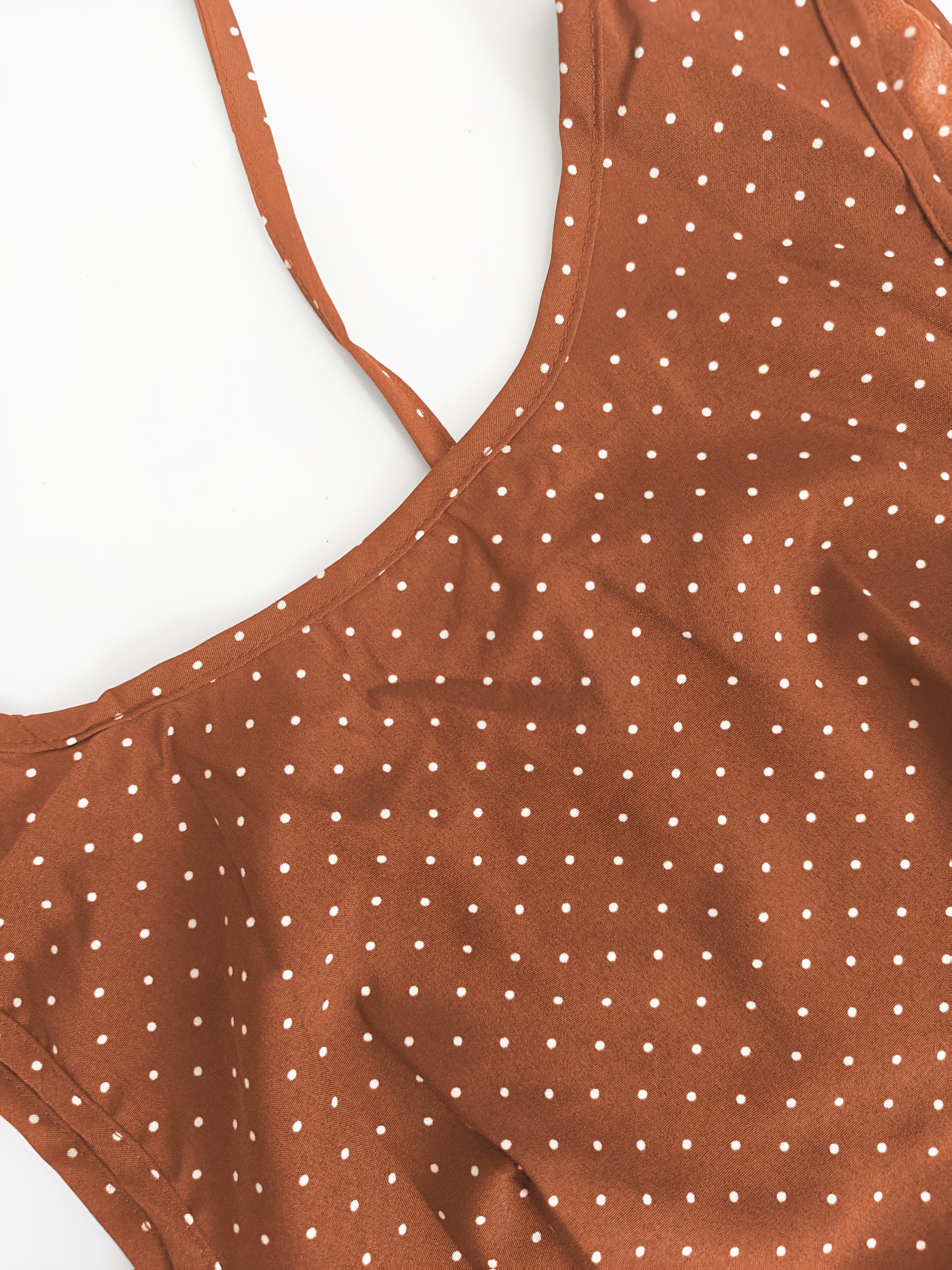 knee length dresses for ladies Call My Lover Lace Slip Mini Dress | Brown Polka Dot | Womens